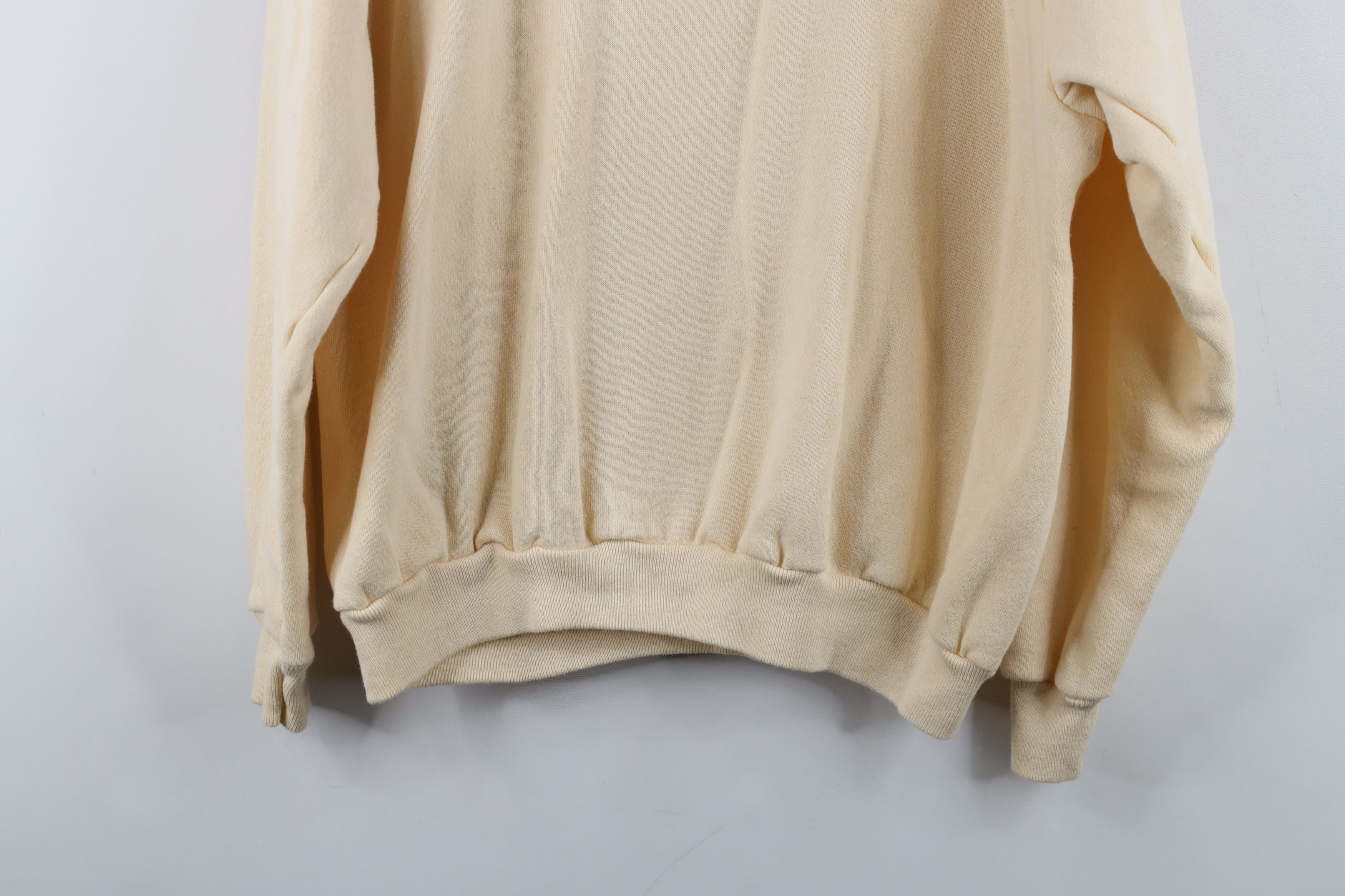 Vintage Vintage 90s Streetwear Blank Crewneck Sweatshirt Beige USA Size L / US 10 / IT 46 - 14 Thumbnail