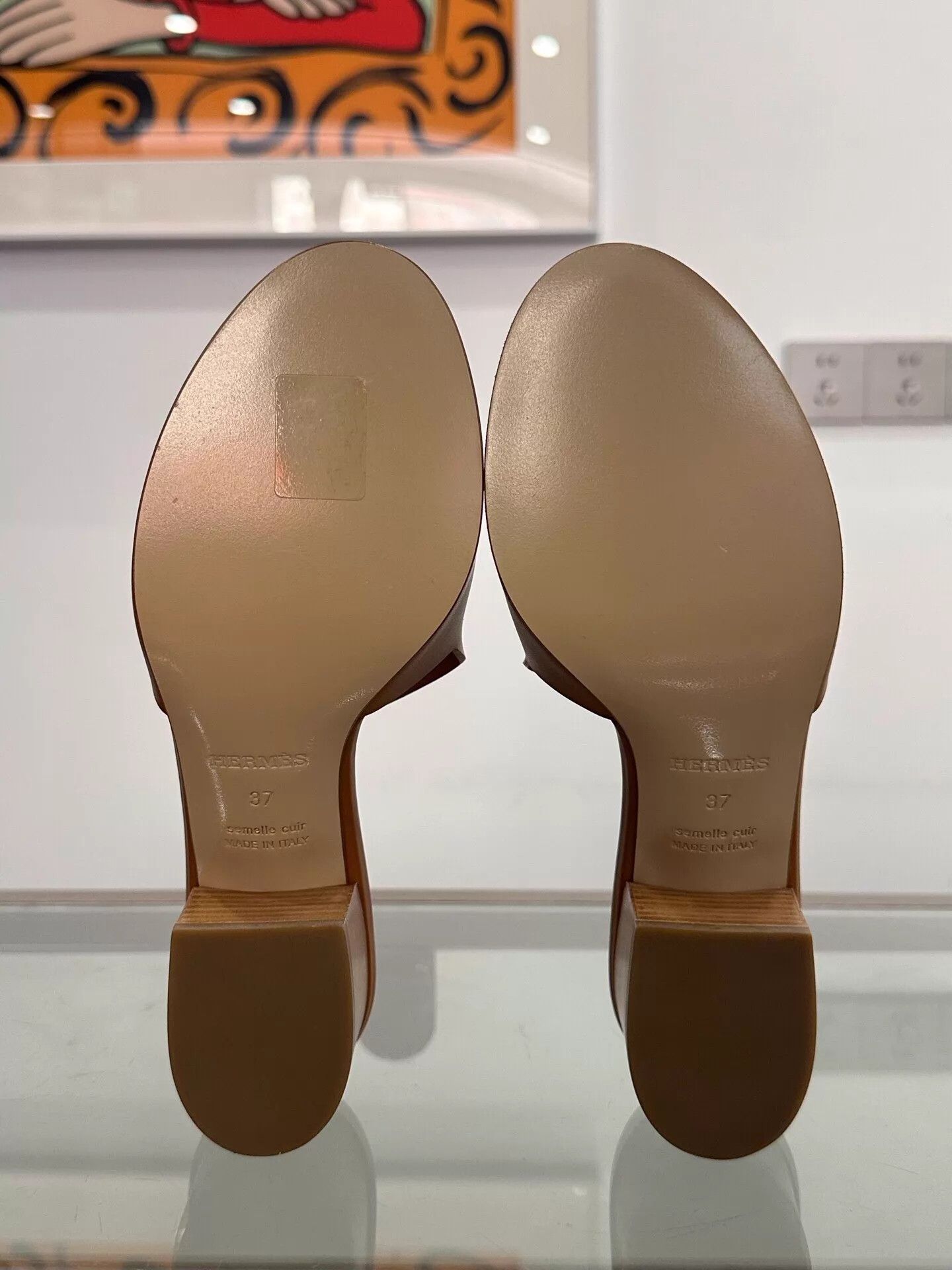 Hermes Hermes Women's Brown Pig Nose Logo 5cm Heel Sandal 37 Size US 6.5 / IT 36.5 - 5 Thumbnail