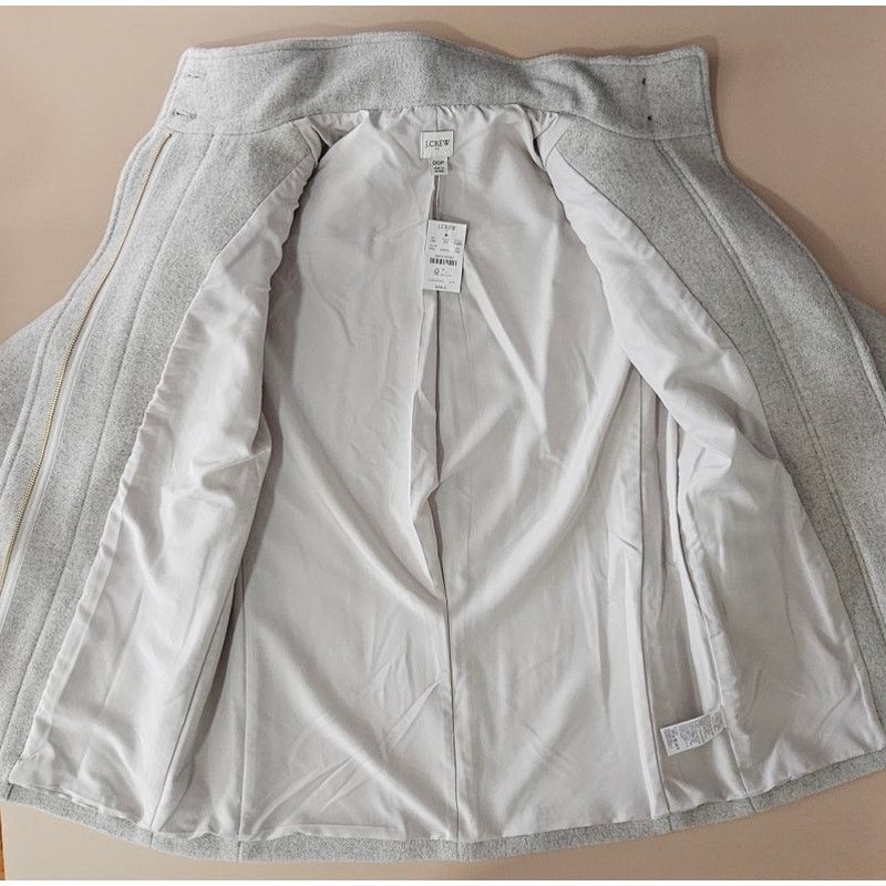 J.Crew NWT J.CREW Gray Wool Blend Button Neck Winter City Coat 00P Size XXS / US 00 / IT 34 - 11 Thumbnail