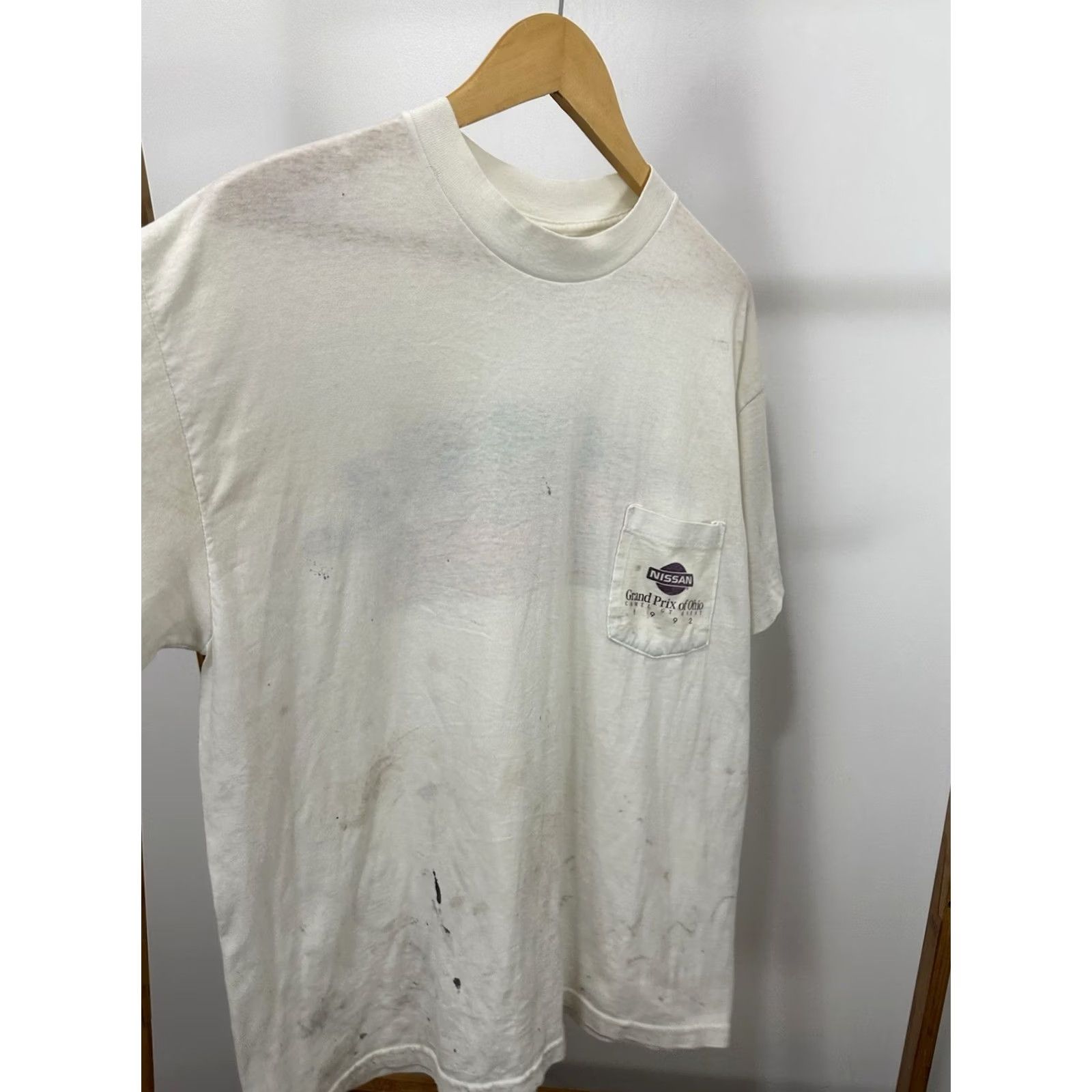 Camel VTG Camel F1 Nissan Grand Prix Ohio Pocket T-Shirt XL White Men Short Sleeve 90s Smoking Worn Paper Thin Vintage Size US XL / EU 56 / 4 - 5 Thumbnail