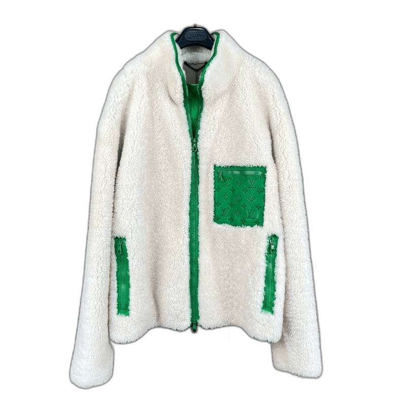 Louis Vuitton Louis Vuitton White Green Shearling Jacket Size US XXL / EU 58 / 5 - 1 Thumbnail
