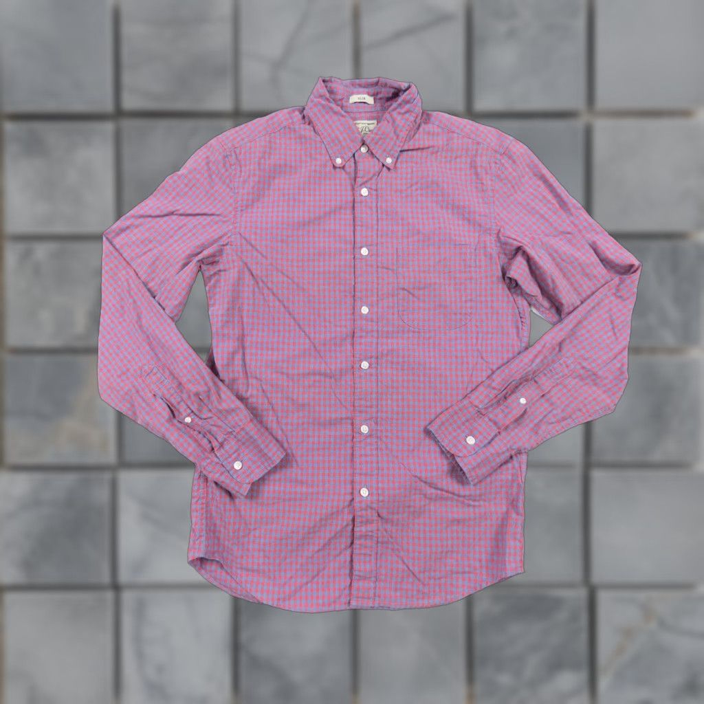 J.Crew J.CREW Men's Slim Fit Button-Up Shirt Small Multicolor Plaid Long Sleeve Stretch Casual Preppy Size US S / EU 44-46 / 1 - 1 Thumbnail