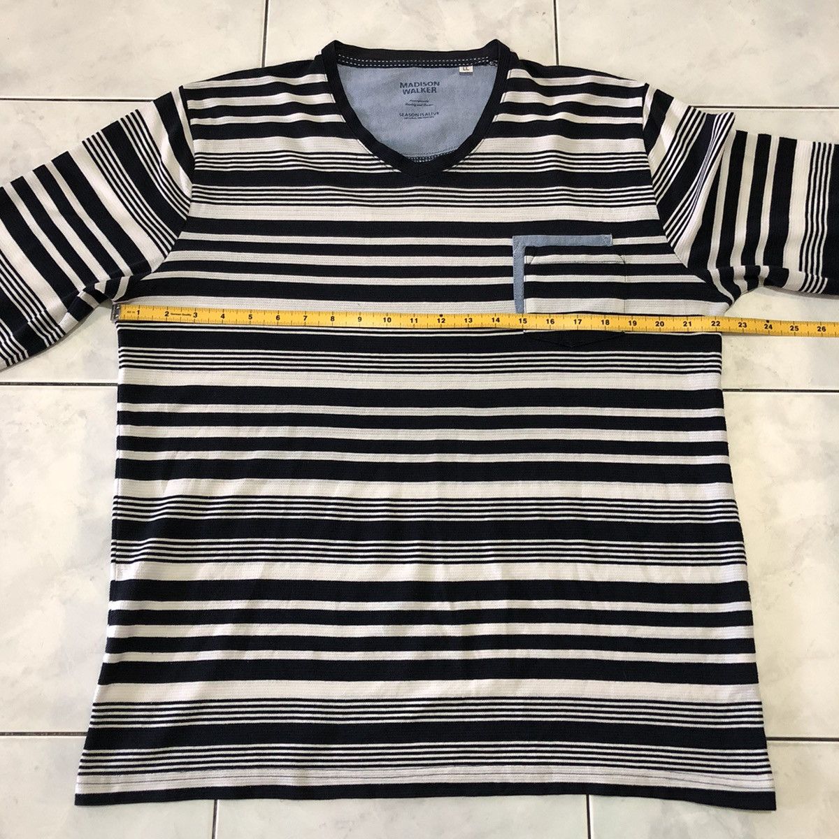 Japanese Brand Madison Walker Stripes Double Layer Pocket, Chill and Enjoy Size US XL / EU 56 / 4 - 14 Thumbnail