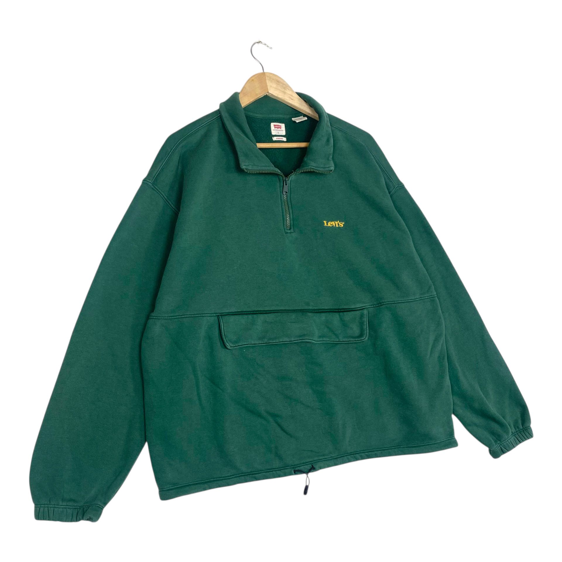 Levi's Vintage Clothing 💥 LEVIS HALFZIP PULLOVER GREEN SWEATSHIRT Size US L / EU 52-54 / 3 - 3 Thumbnail