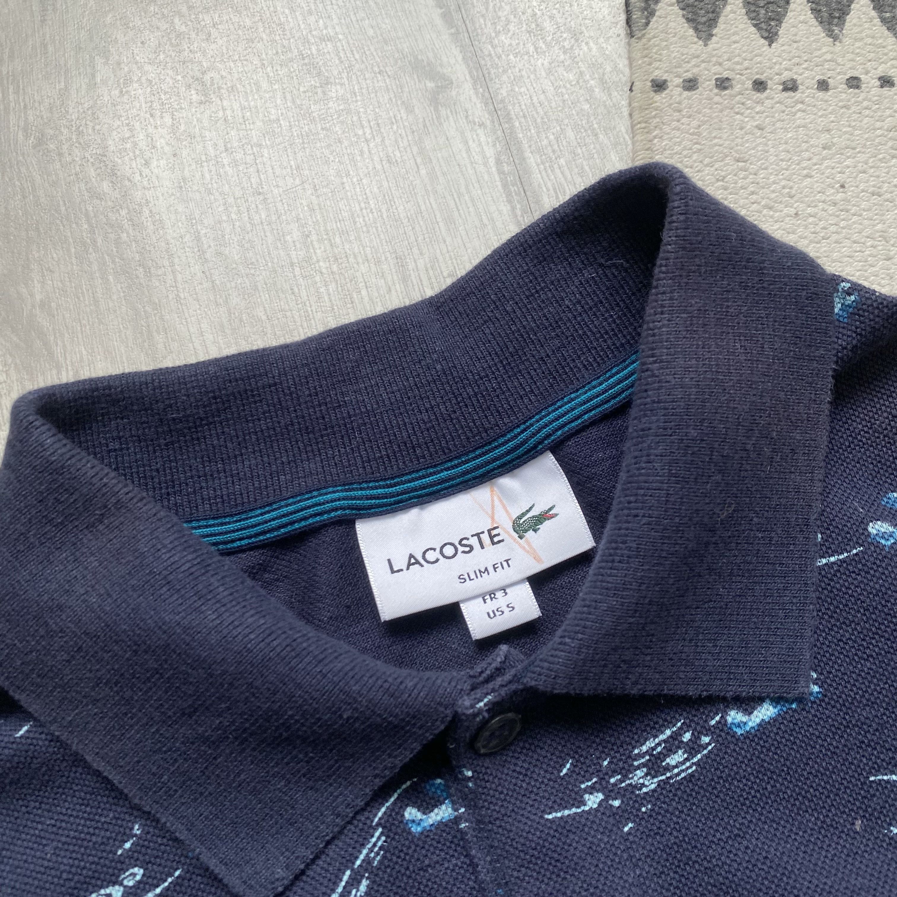 Lacoste 🐊Luxury Lacoste linen Polo t-shirt monogram Size US XS / EU 42 / 0 - 5 Thumbnail