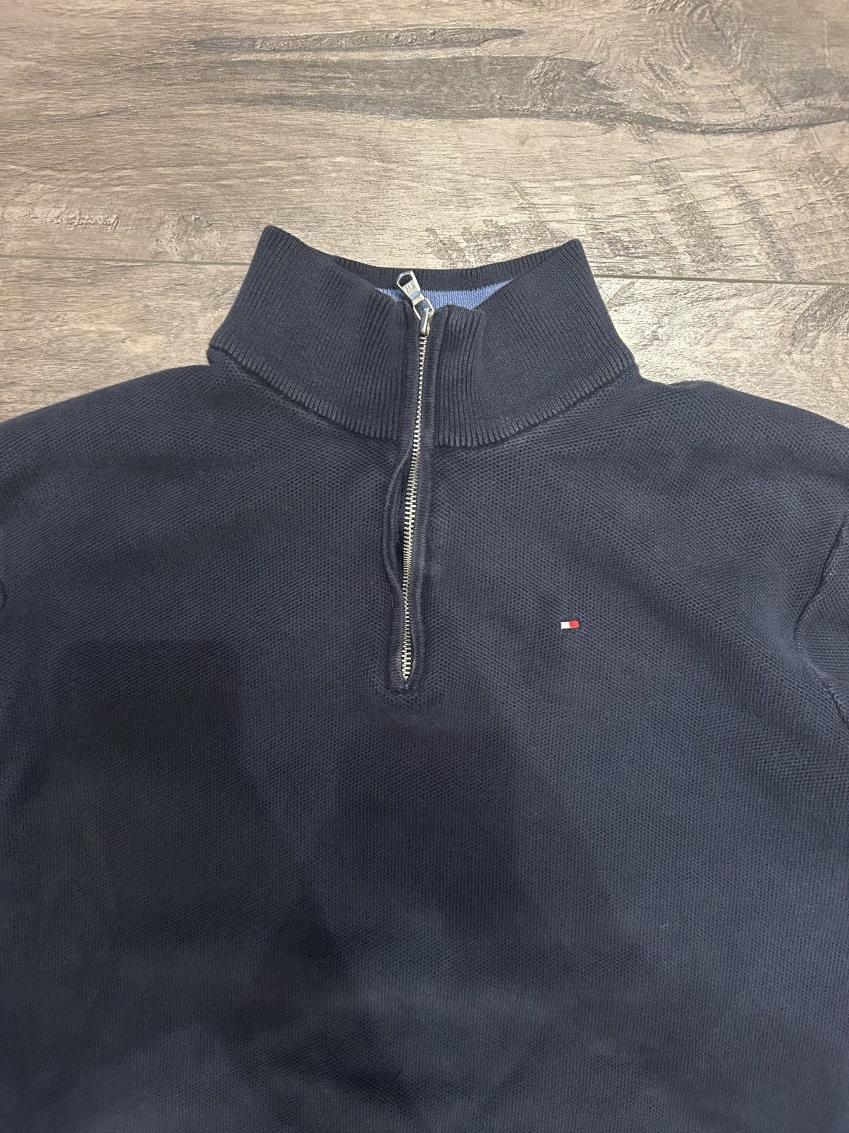 Tommy Hilfiger × Vintage Navy Tommy Hilfiger quarter zip sweater Size US XL / EU 56 / 4 - 2 Thumbnail