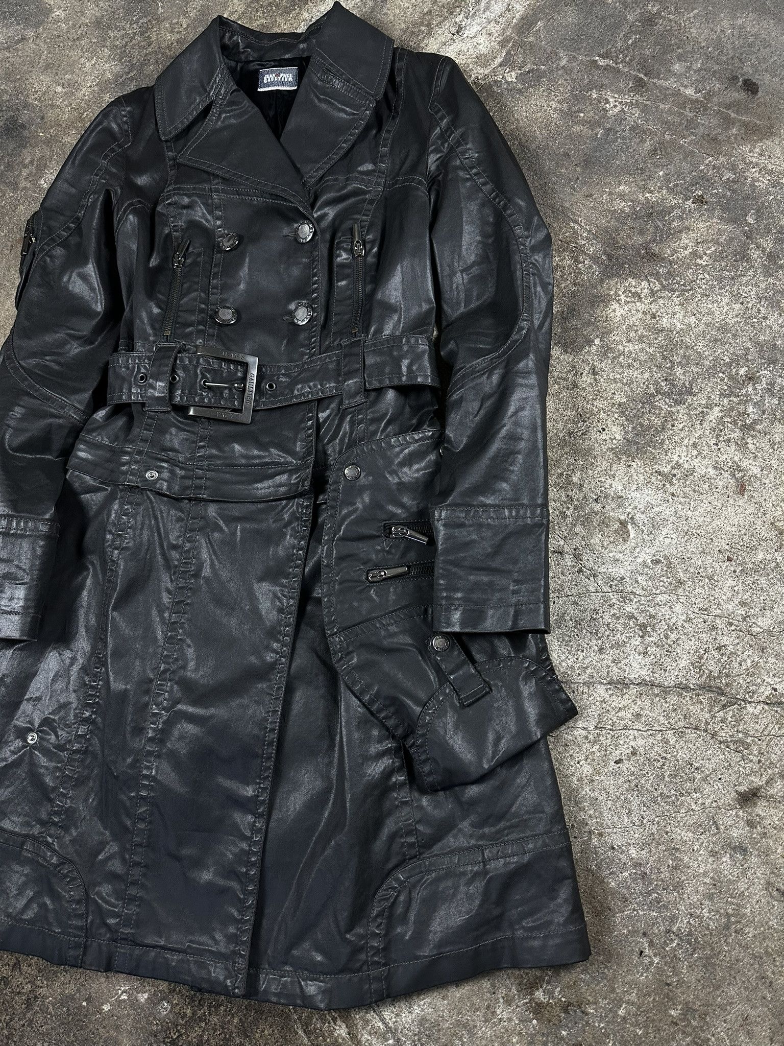Jean Paul Gaultier 2in1 2000s Jean Paul Gaultier Waxed Vintage Coat Archive Size L / US 10 / IT 46 - 4 Thumbnail
