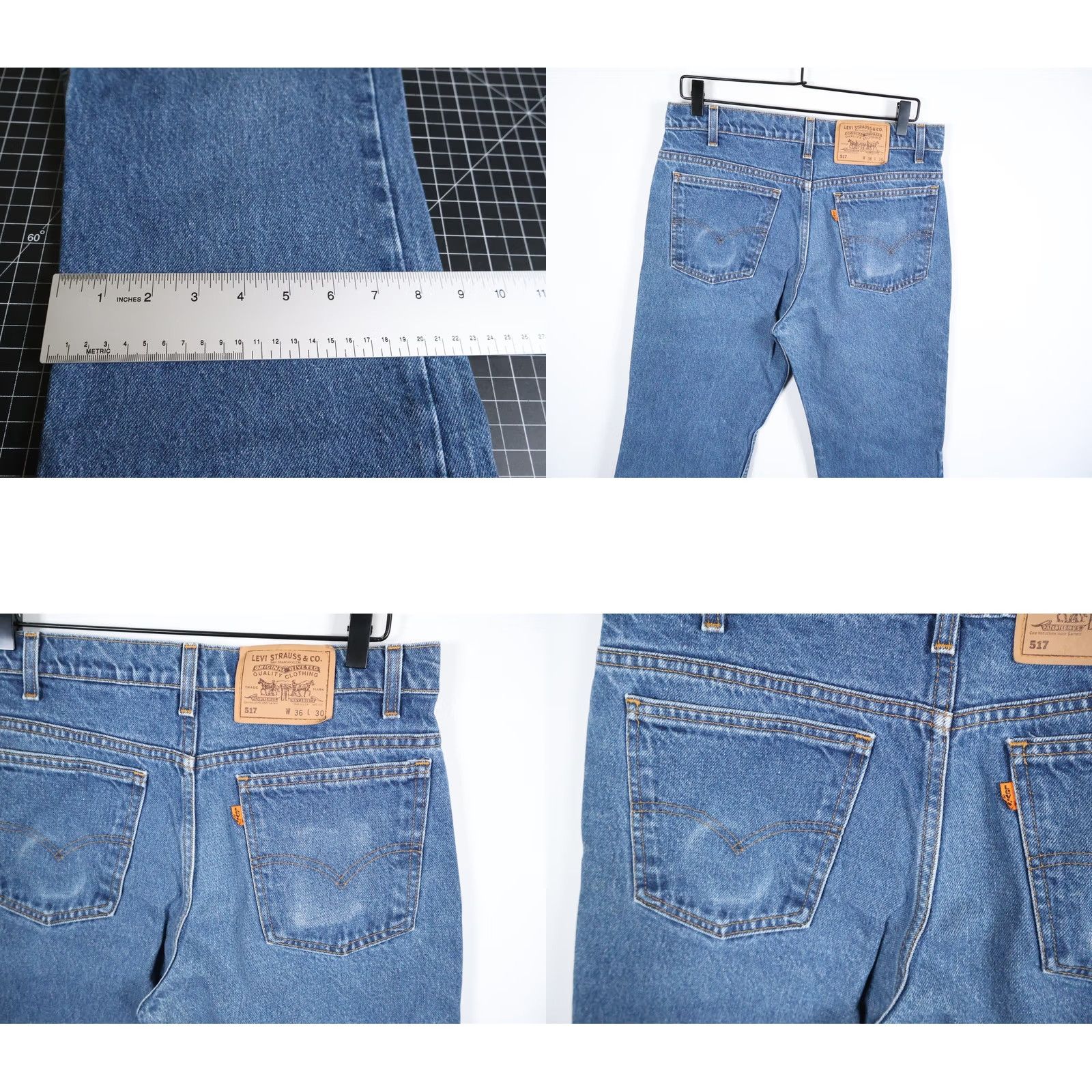 Levi's VINTAGE Levi's Jeans Main Selling Point 517 Bootcut Mens 32 x 28 Blue Orange Tab 90s Retro Size US 32 / EU 48 - 9 Thumbnail