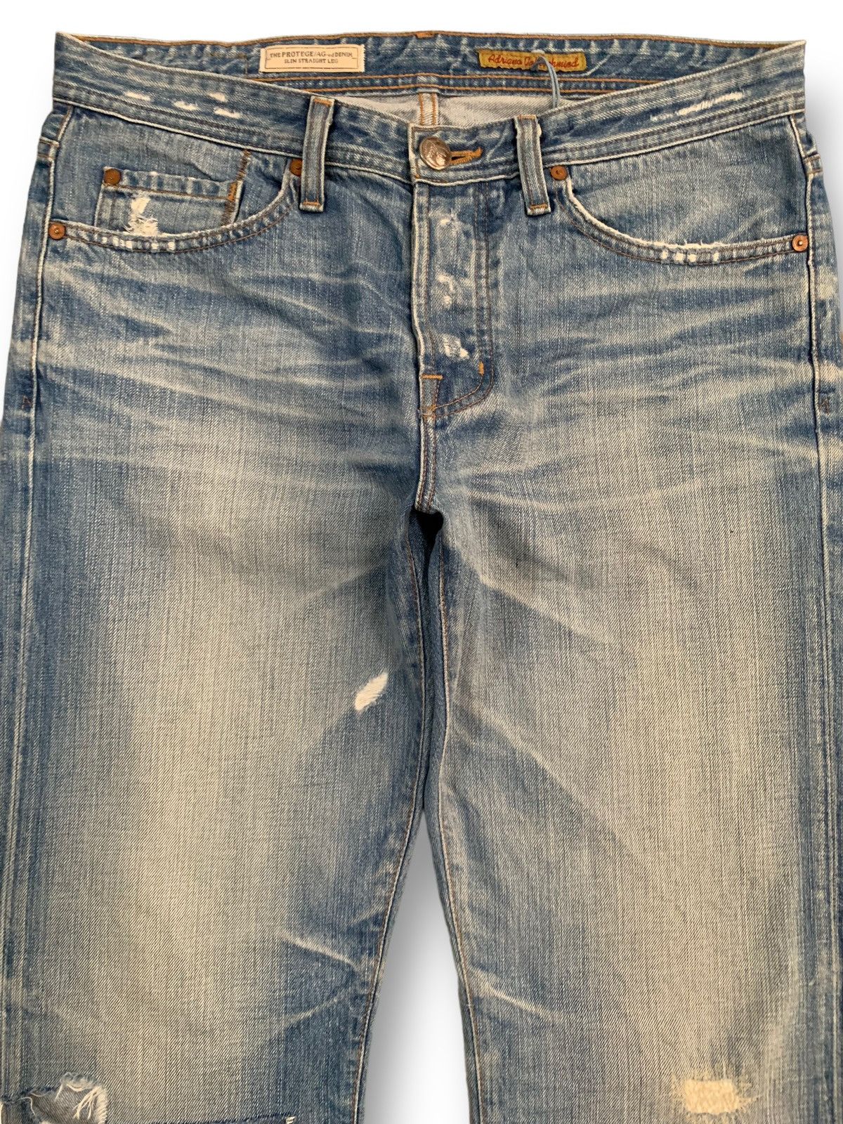 KMRii Vintage Adriano Goldschmied Mud Wash Loose Distressed Jeans Size US 34 / EU 50 - 3 Thumbnail