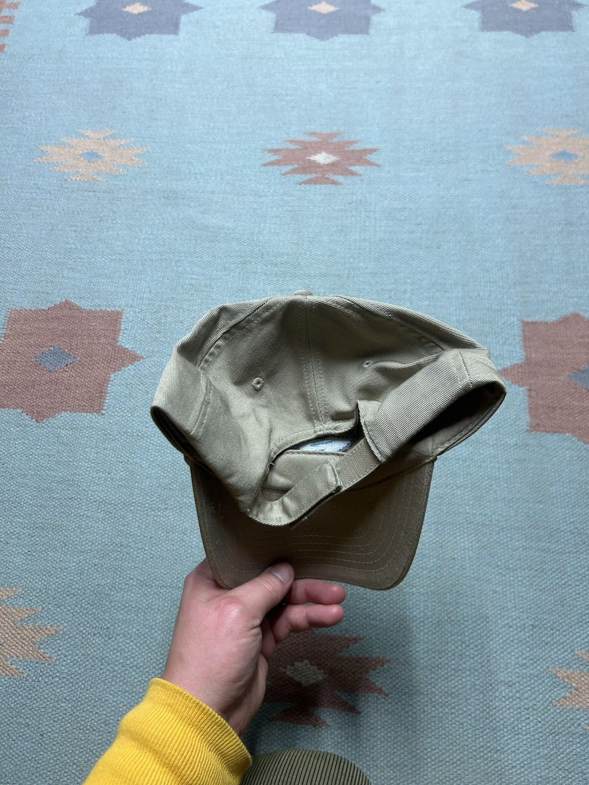 Vintage Vtg strapback hat Idaho river nature embroidered beige tan Size ONE SIZE - 4 Thumbnail