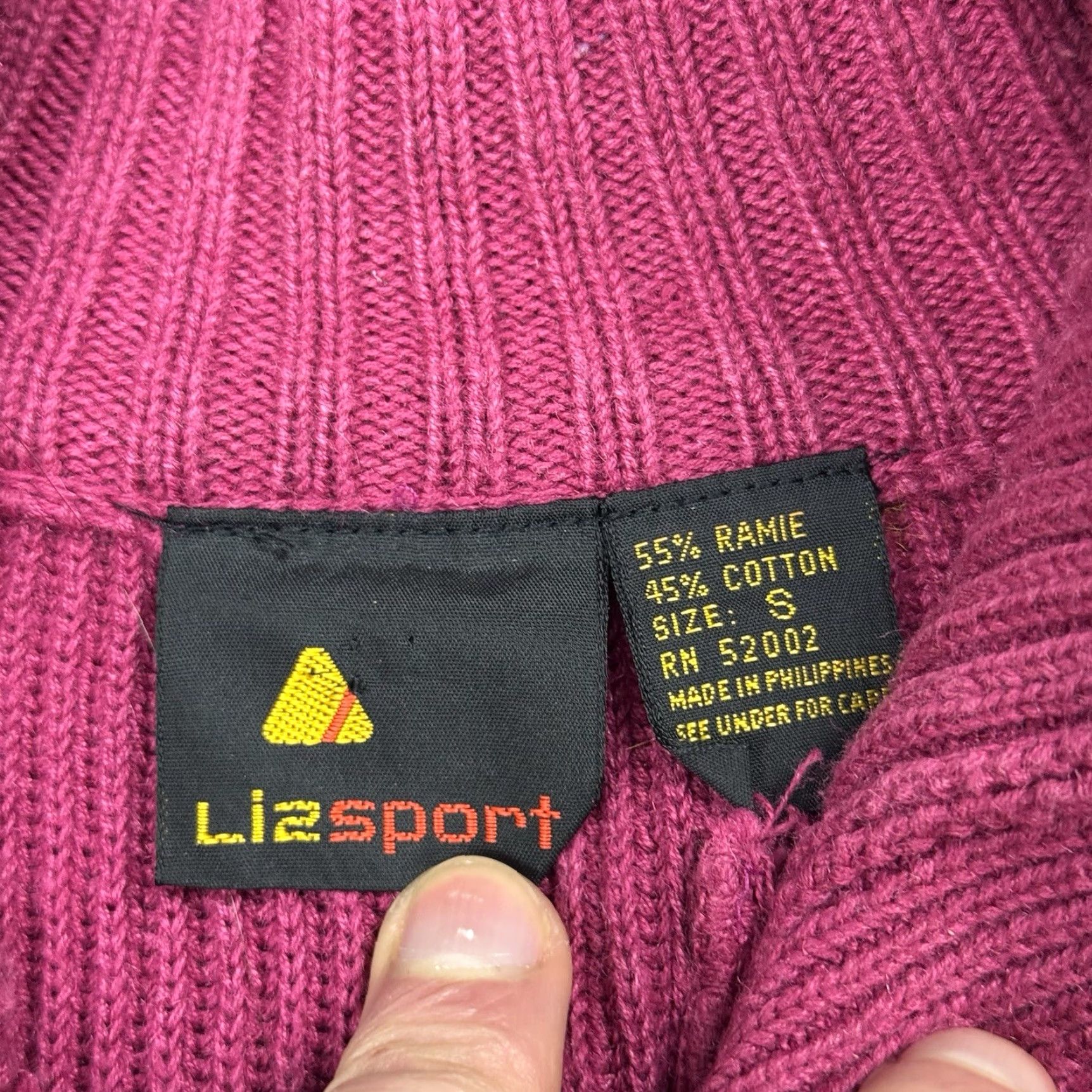 Vintage LIZSPORT Women's Sweater Henley High Neck 80s Classic Red Size S Size S / US 4 / IT 40 - 3 Thumbnail