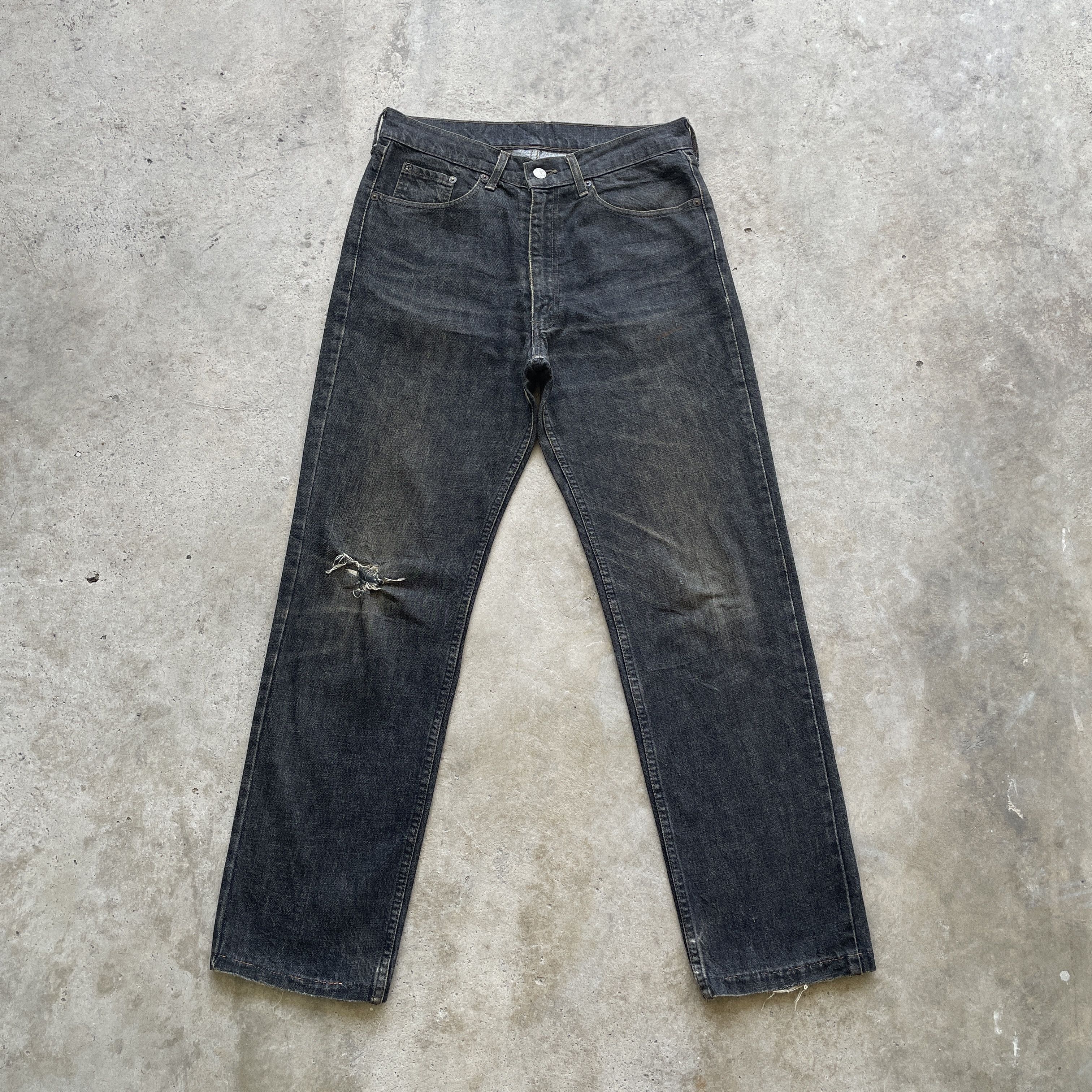 Levi's × Vintage VINTAGE LEVIS DISTRESSED JEANS BLACK FADED DENIM PANTS W31 Size US 31 - 2 Thumbnail