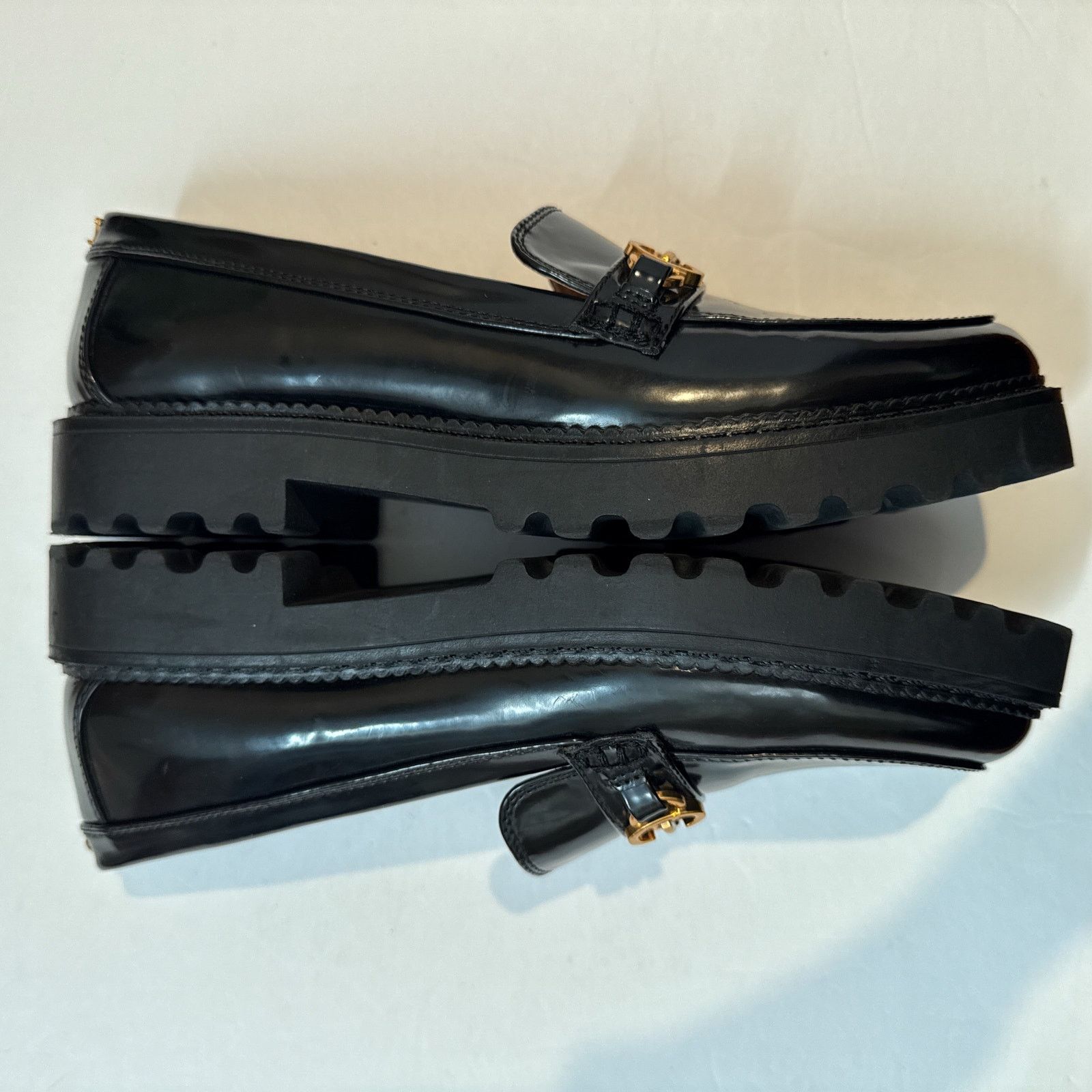 Sam Edelman Circus NY by Sam Edelman Deana Lug Sole Loafers Black Patent Size US 10 / IT 40 - 9 Thumbnail