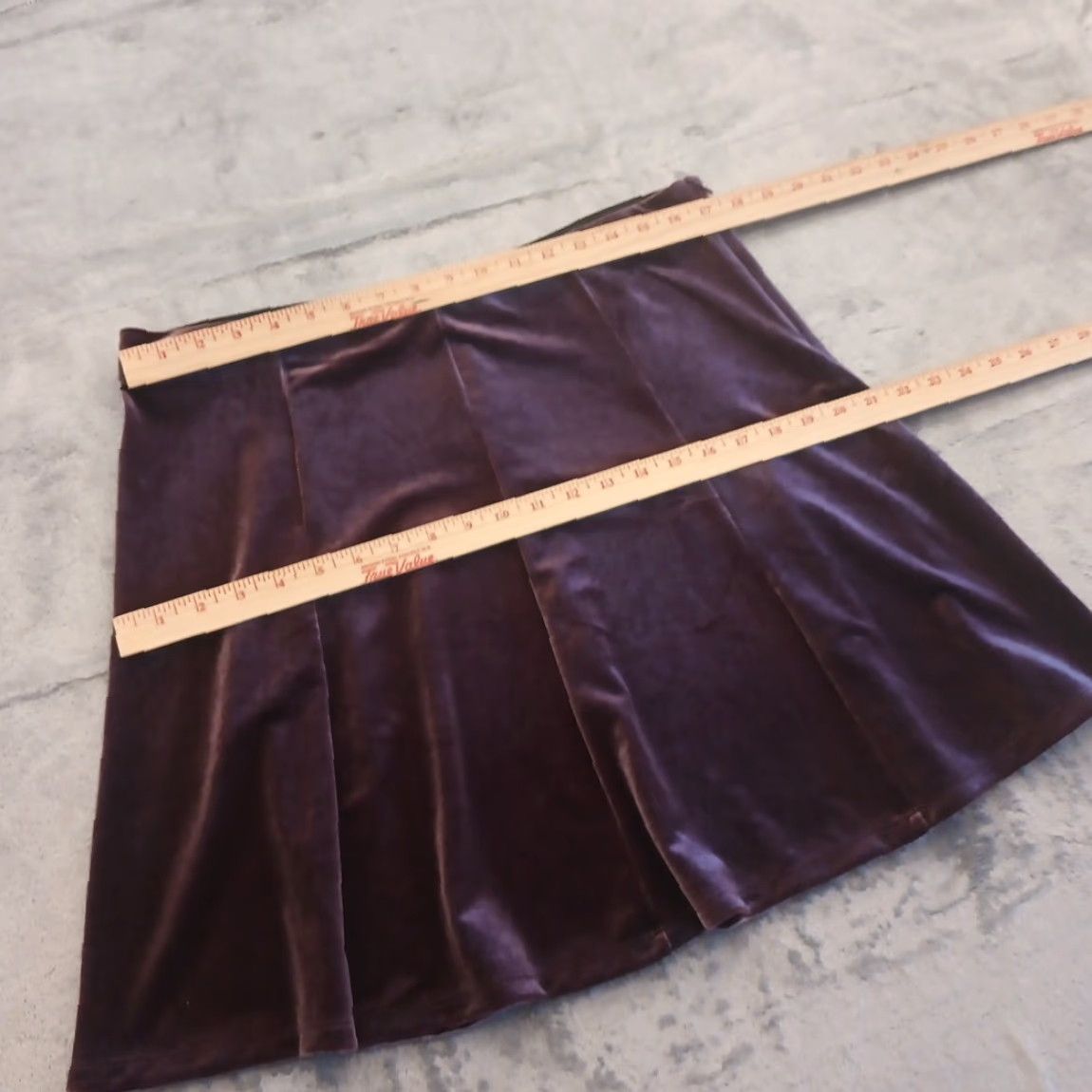 Gap Gap Skirt A-Line Women Short Purple Velour L Elastic Waist ZIP 2000s? Size 36" / US 14 / IT 50 - 2 Thumbnail
