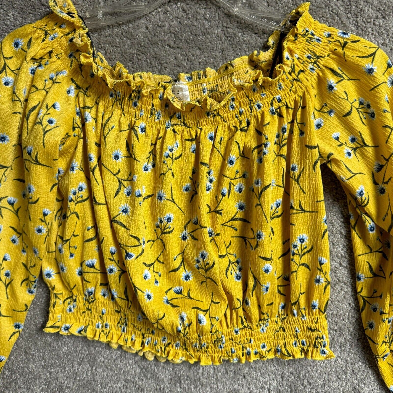 Divided H&M Divided Cropped Top M Cottagecore Floral Peasant Smocked Size M / US 6-8 / IT 42-44 - 3 Thumbnail