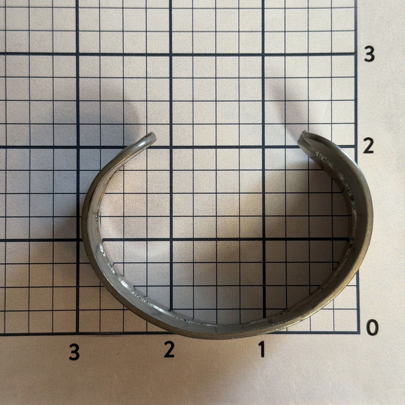 Vintage Rustic VTG Garden Pewter Raised Bead Pattern Cuff Bracelet Size ONE SIZE - 9 Thumbnail