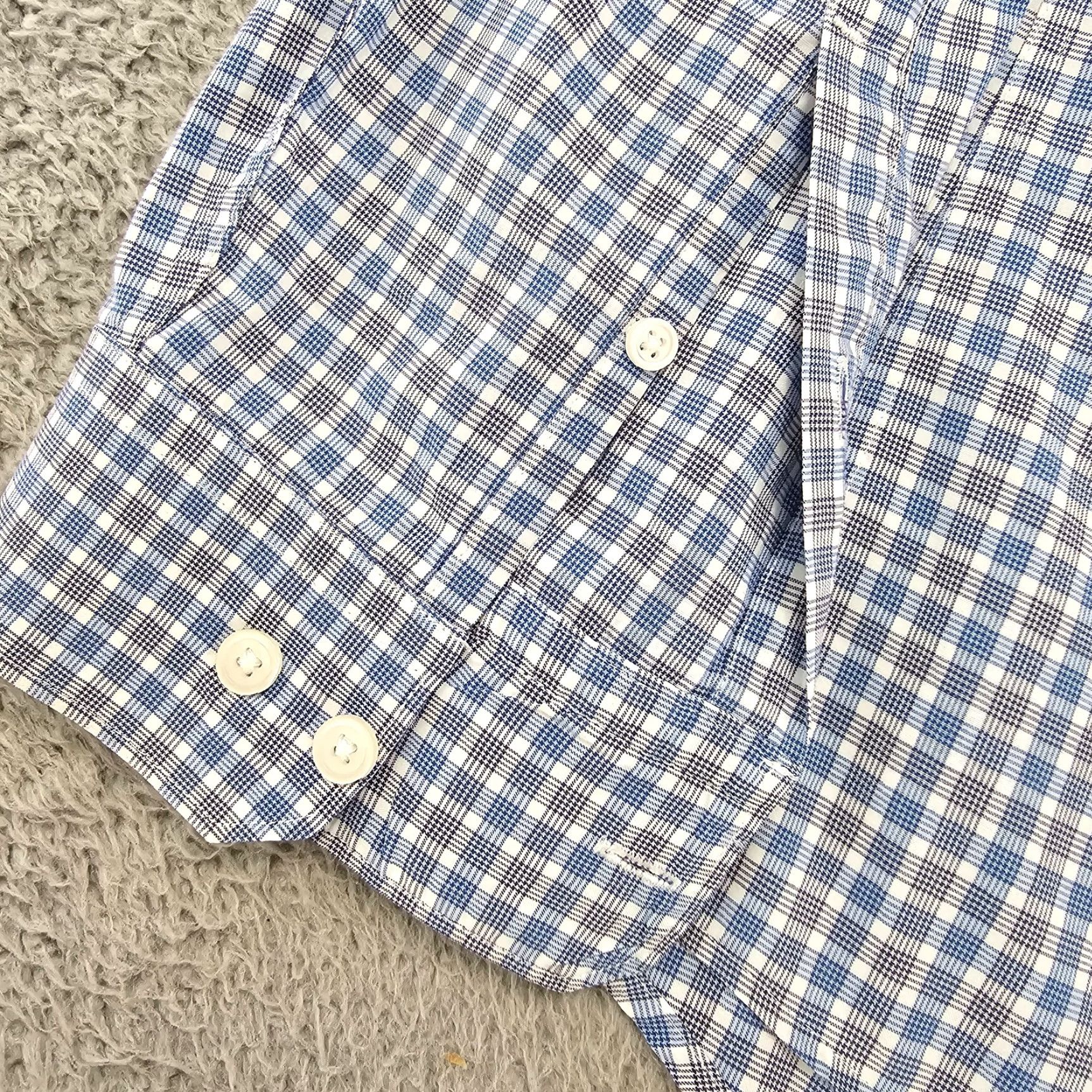 Express Express Shirt Mens Large Blue Check Button-Up Long Sleeve Size US L / EU 52-54 / 3 - 4 Thumbnail