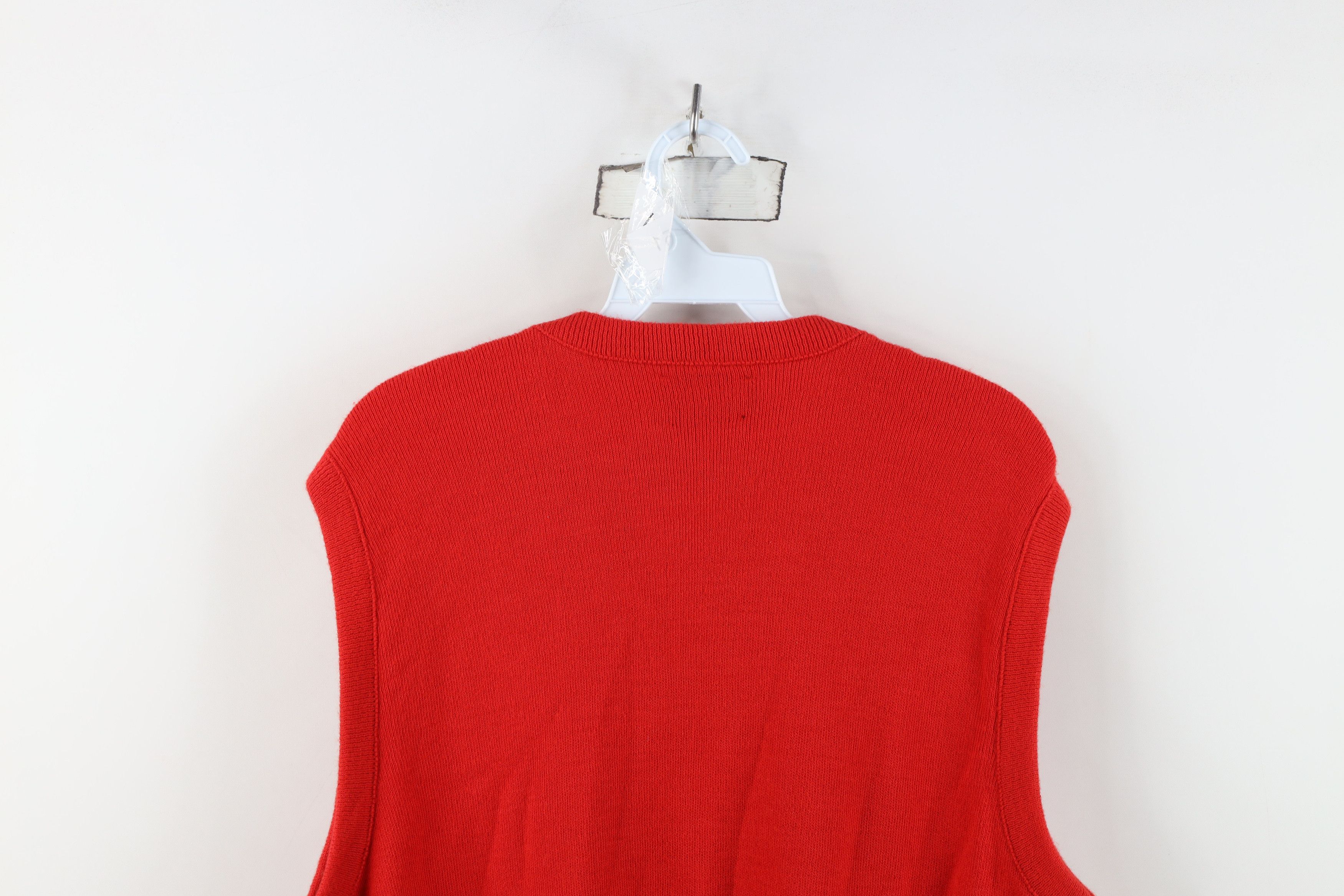 Vintage Vintage 70s Streetwear Knit V-Neck Sweater Vest Red USA Size US L / EU 52-54 / 3 - 10 Thumbnail