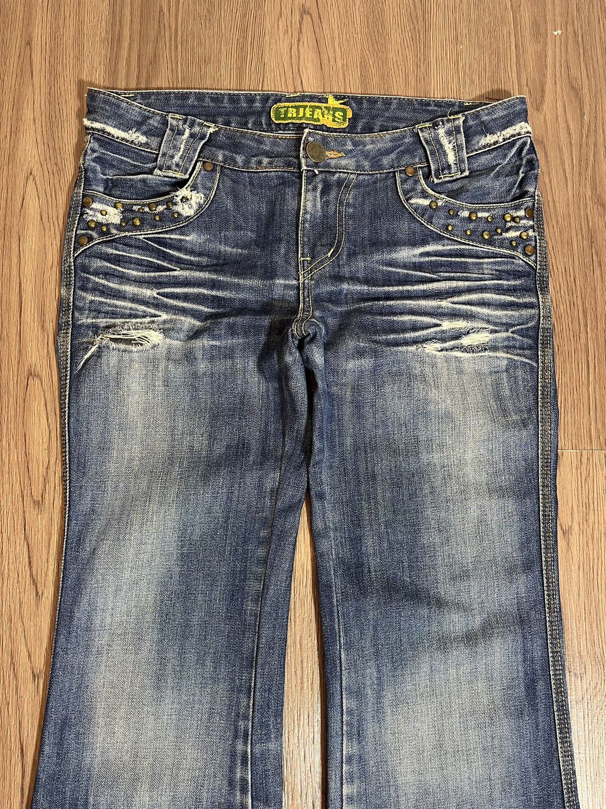 GOSTAR DE FUGA × Japanese Brand Studded flare distressed washed denim Size US 32 / EU 48 - 7 Thumbnail