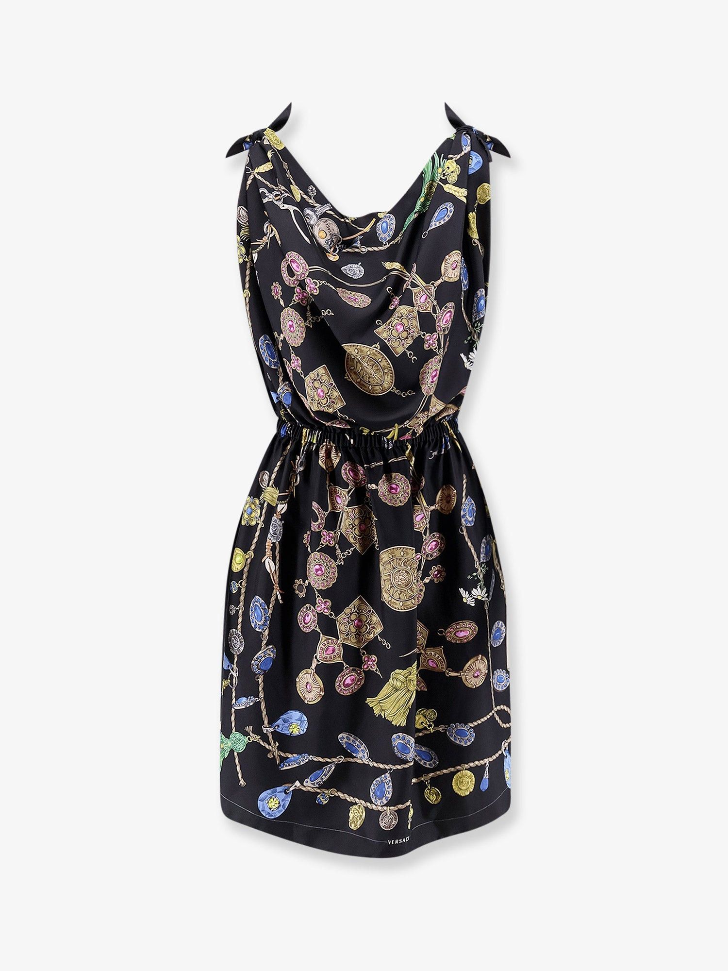 Printed Silk Twill Midi Dress, Women's
