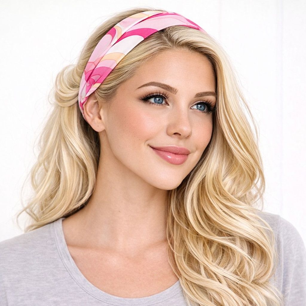 Vacation Satin Abstract Print Headband Colorful Spring Summer Size ONE SIZE - 1 Thumbnail