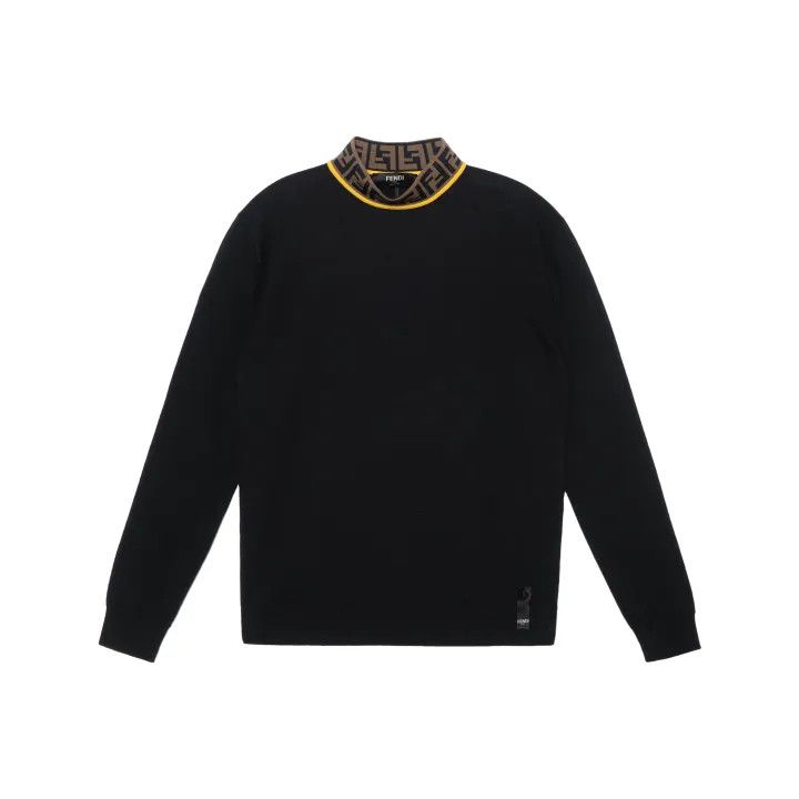 Fendi FENDI Knitted Wool Pullover for Men in Black 0079 Size US M / EU 48-50 / 2 - 1 Thumbnail
