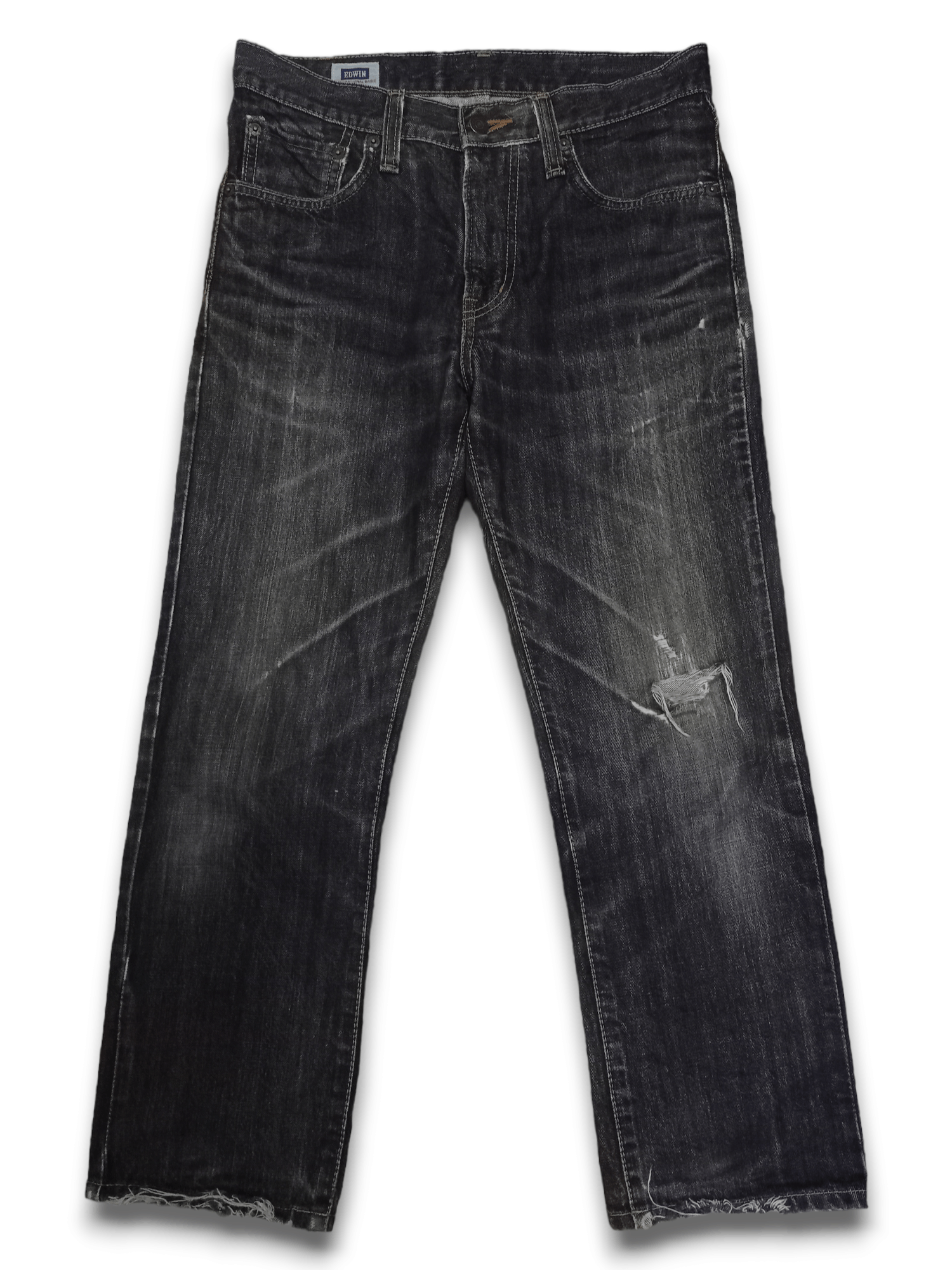Edwin × Japanese Brand Vintage Japanese Edwin Washed Black Distressed Denim Size US 30 / EU 46 - 1 Thumbnail
