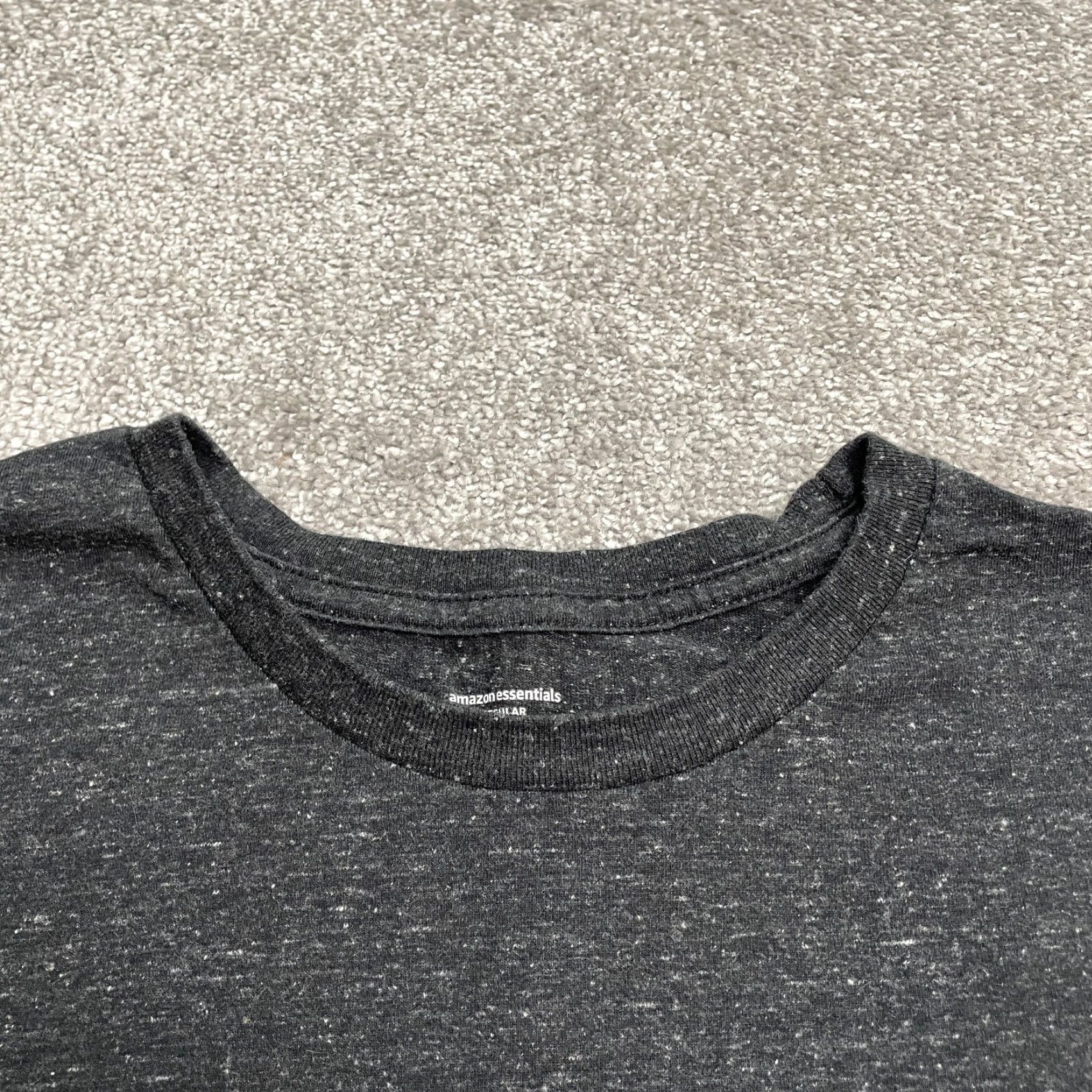 Essentials Amazon Essentials T-Shirt Mens XL Dark Gray Cotton Blend Crew Neck Short Sleeve Regular Classic Outdoor Size US XL / EU 56 / 4 - 3 Thumbnail