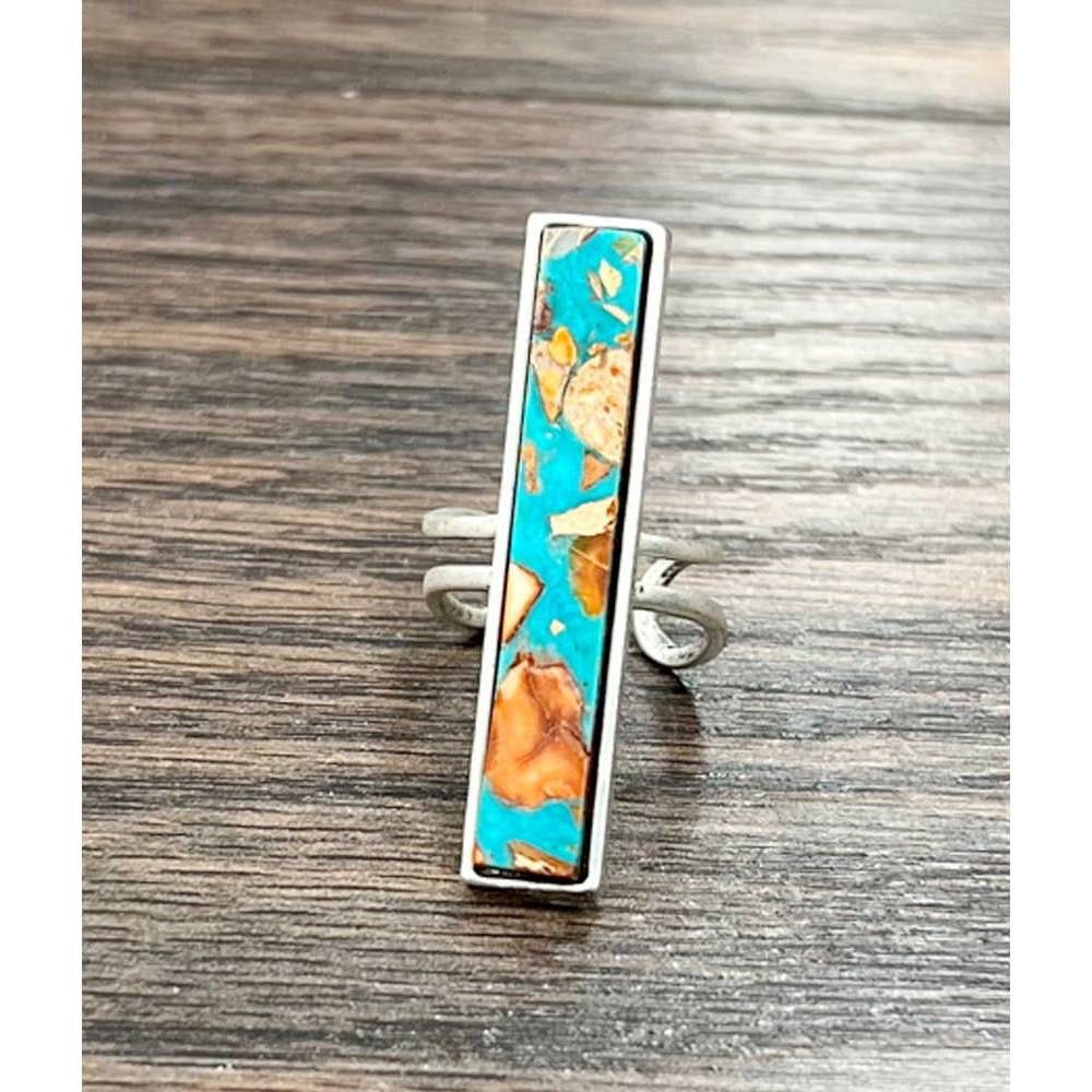 Other Boho Southwestern Bar Gemstone Adjustable Statement Cuff Rin Size ONE SIZE - 1 Thumbnail