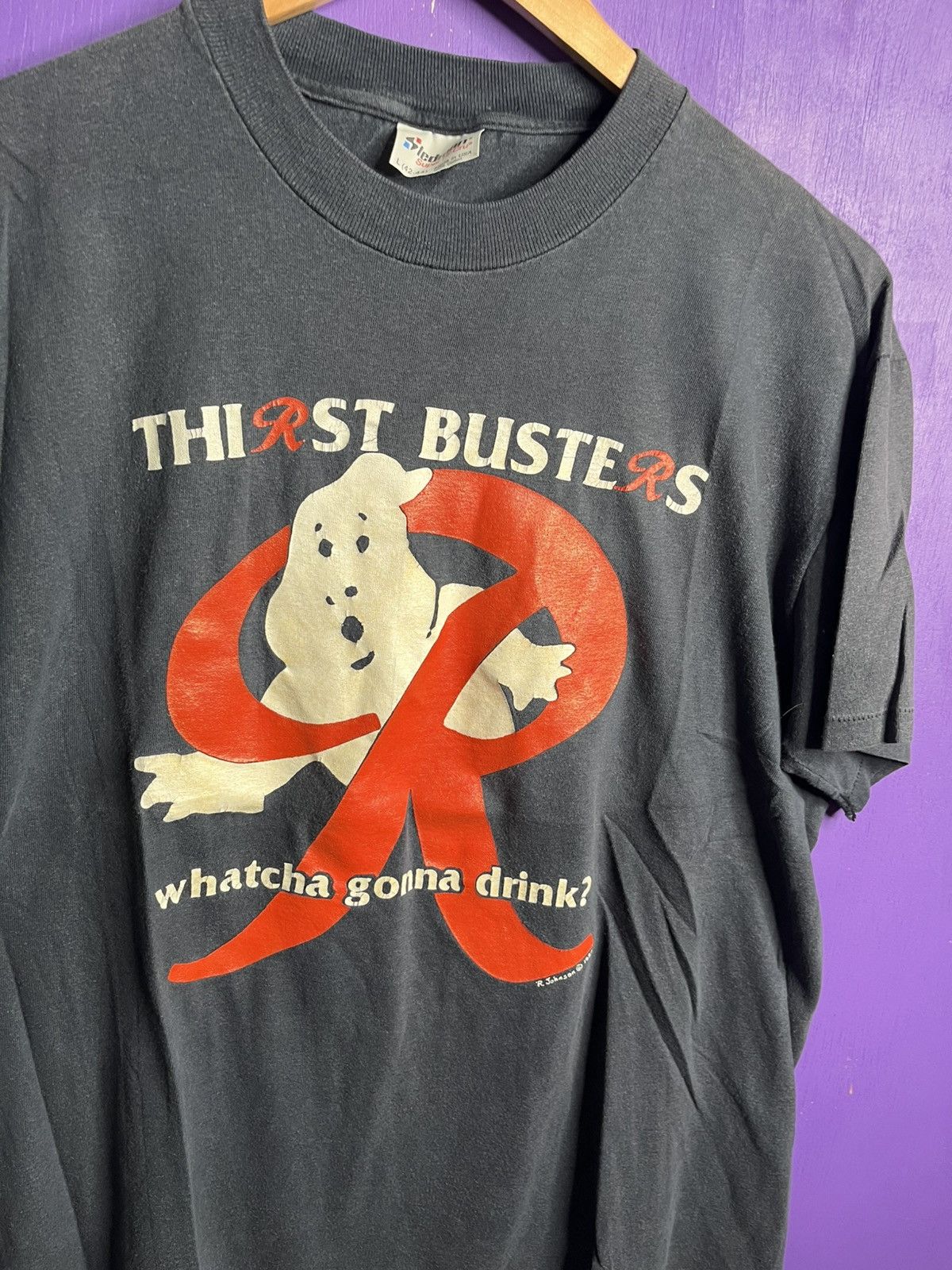 Vintage Vintage 1984 Thirstbusters watcha gonna drink t-shirt Size US L / EU 52-54 / 3 - 3 Thumbnail