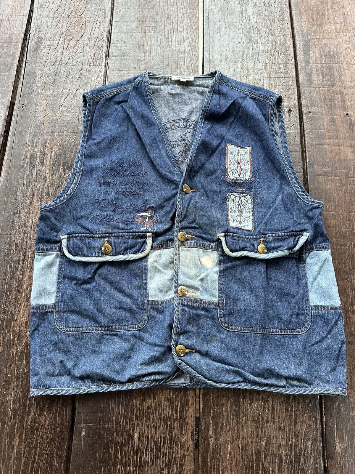 Vintage Vintage Dijo And ChaCha Denim Vest Size US L / EU 52-54 / 3 - 1 Thumbnail