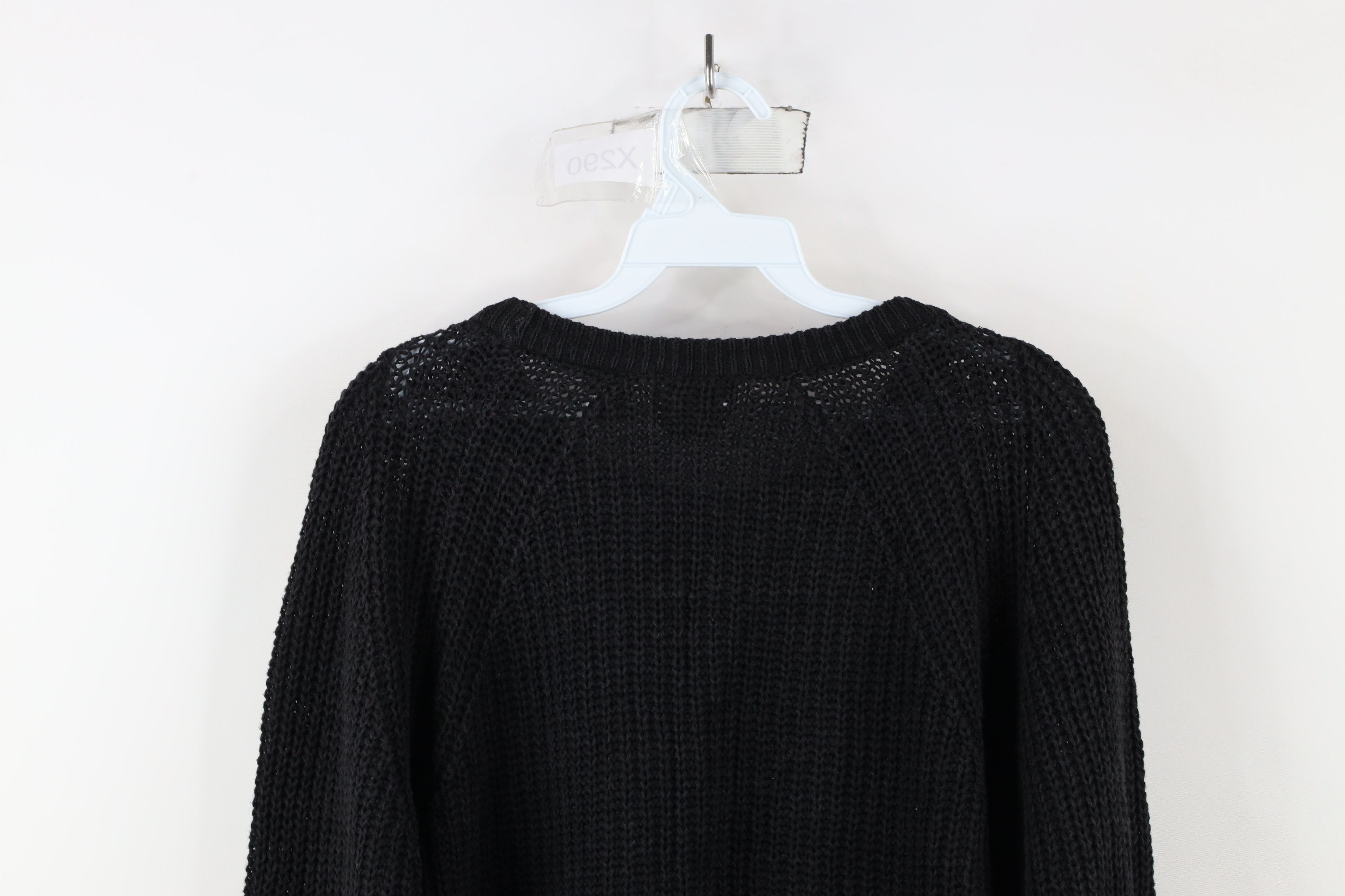 Vintage Vintage 90s Streetwear Cable Ribbed Knit Sweater Black Size US L / EU 52-54 / 3 - 8 Thumbnail