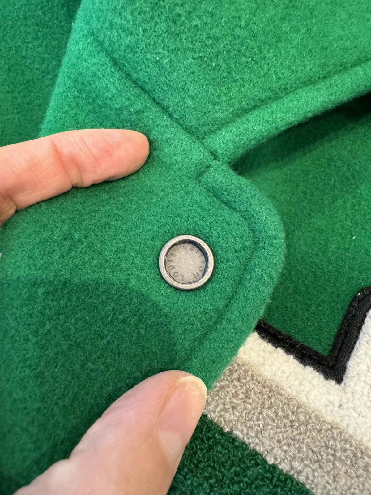 Louis Vuitton Louis Vuitton Green & White Varsity Leather Jacket Size US L / EU 52-54 / 3 - 13 Thumbnail