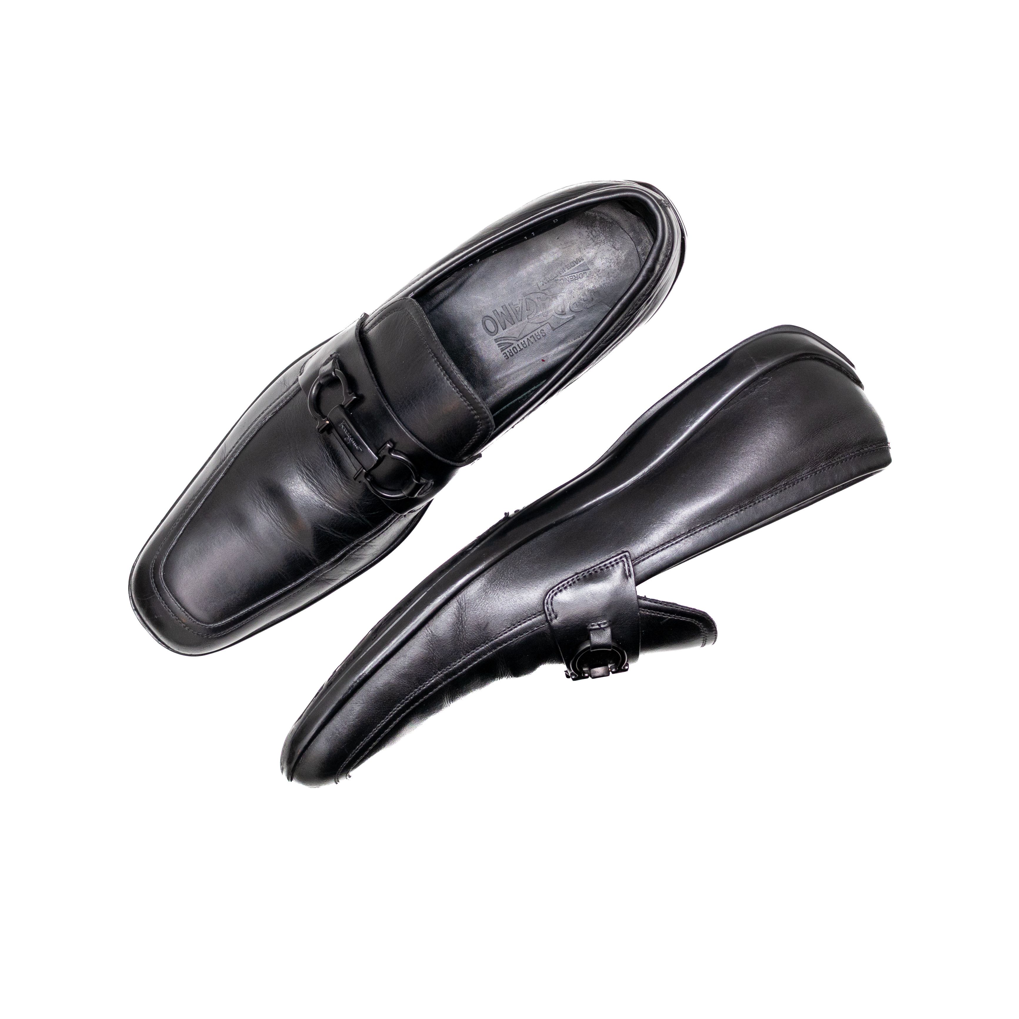 Salvatore Ferragamo Salvatore Ferragamo Men’s Black Leather Gancio Bit Loafers Size US 11 / EU 44 - 6 Thumbnail