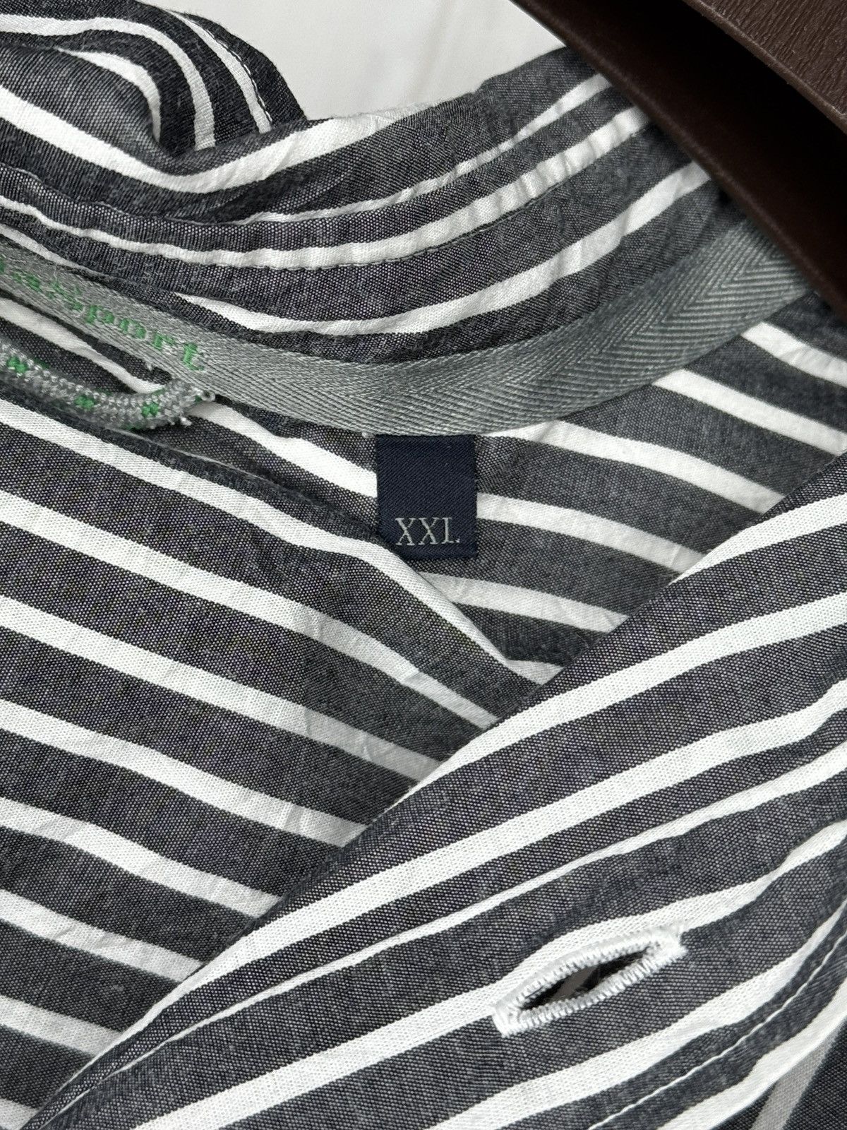 Ermenegildo Zegna Zegna Sport Striped Grey/White Cotton Shirt Pinstripe XXL Size US XXL / EU 58 / 5 - 9 Thumbnail