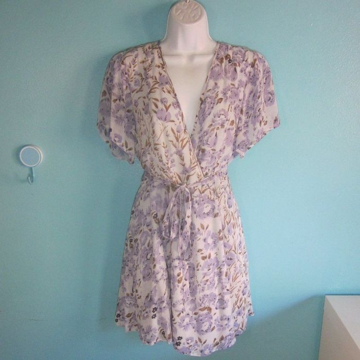 Chan Luu Chan Luu Purple Floral Wrap Dress Size M Grailed