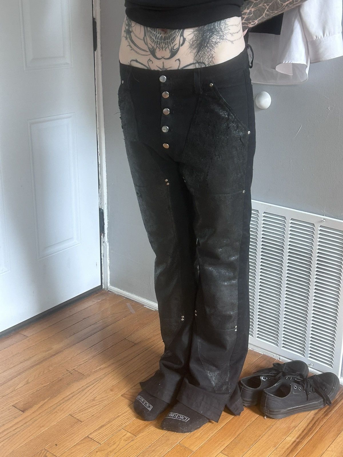 Other Misere Moderne Leather/Canvas Black Pants - 34 Size US 34 / EU 50 - 6 Thumbnail