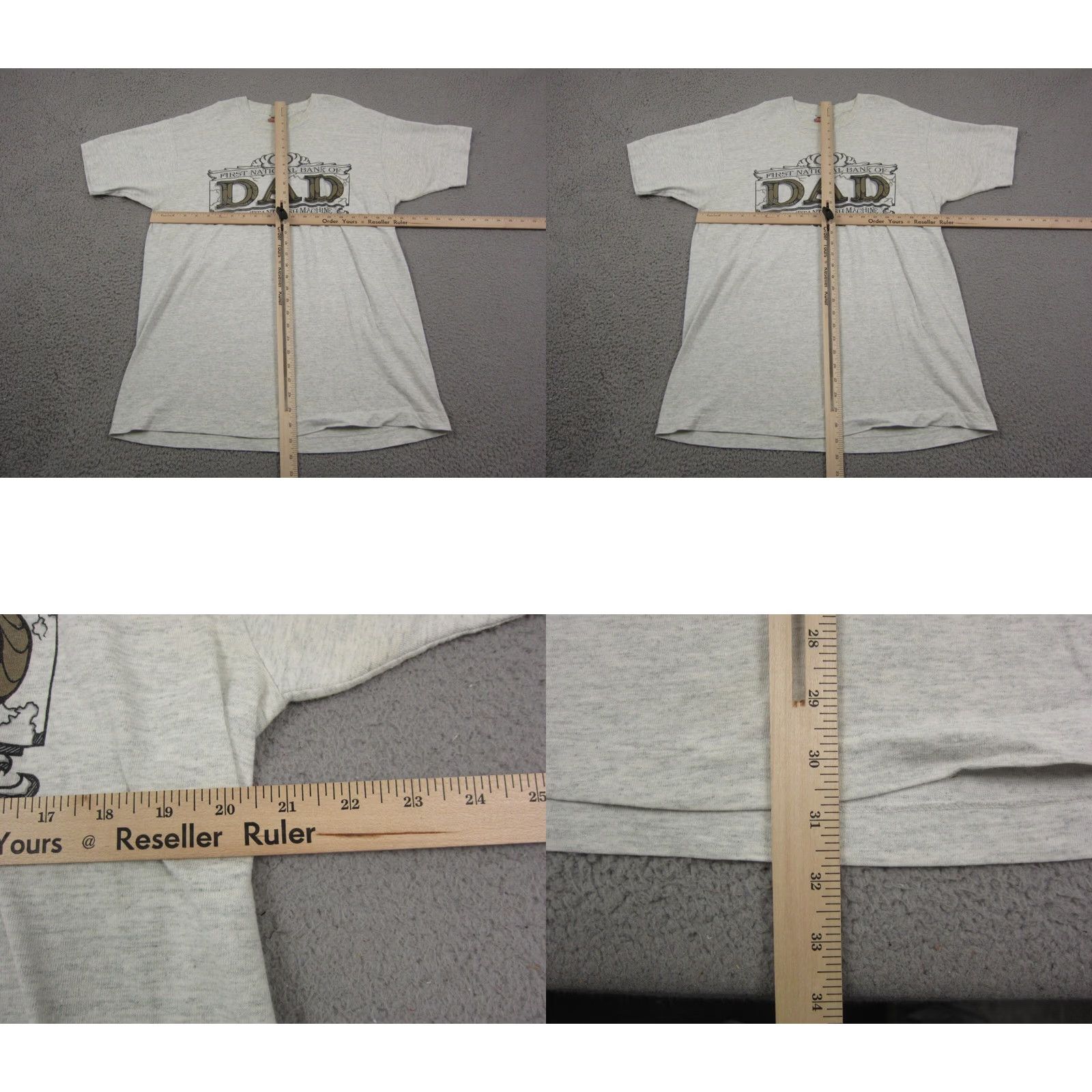 Fruit Of The Loom VINTAGE Fruit of the Loom Shirt Mens XL Gray 80s Dad First National Bank Money Crew Neck Short Sleeve Cotton Jersey Size US XL / EU 56 / 4 - 8 Thumbnail
