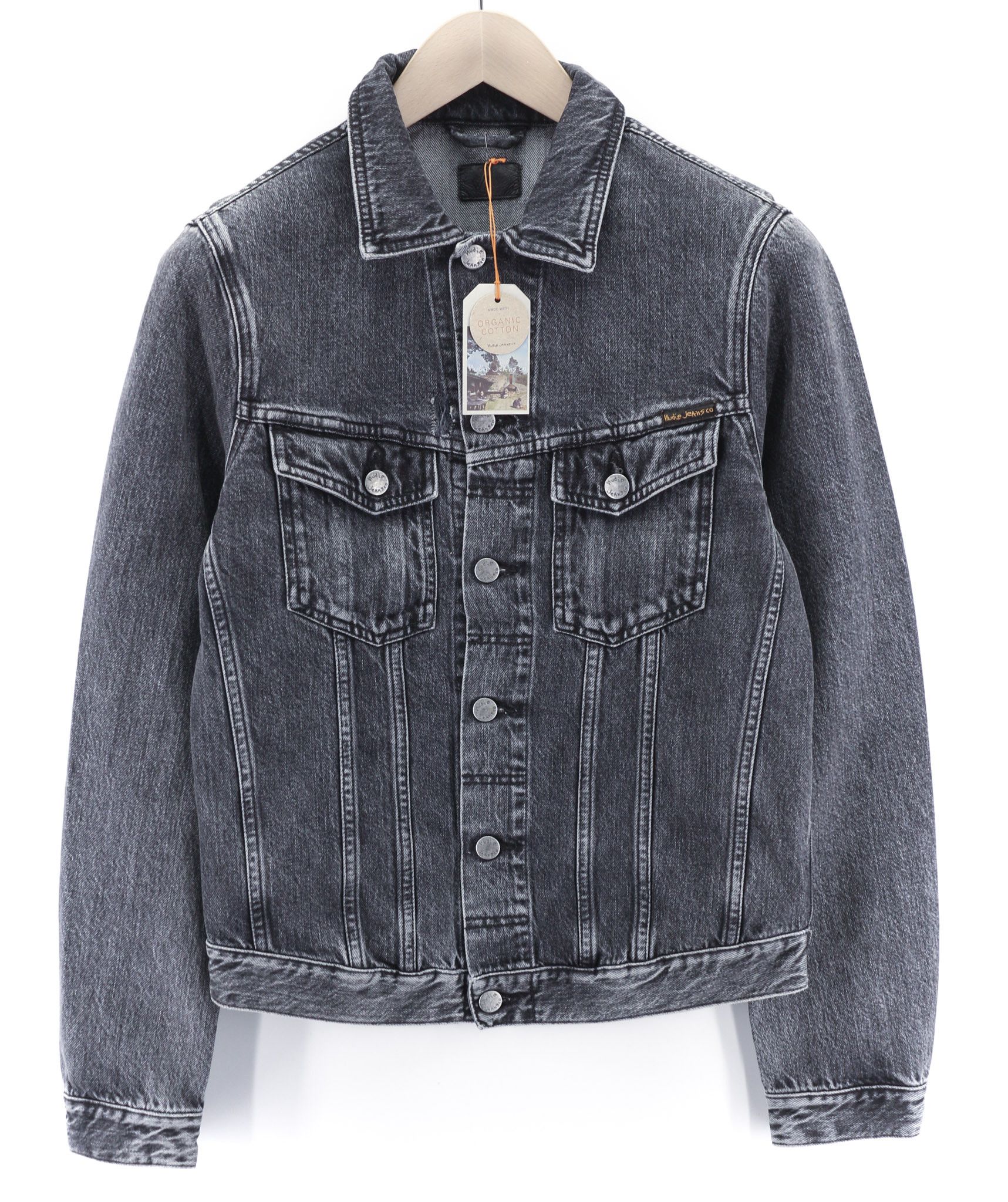 Nudie Jeans BILLY GREY STARDUST DENIM S Grey Denim Jacket 80370 Size US S / EU 44-46 / 1 - 1 Thumbnail