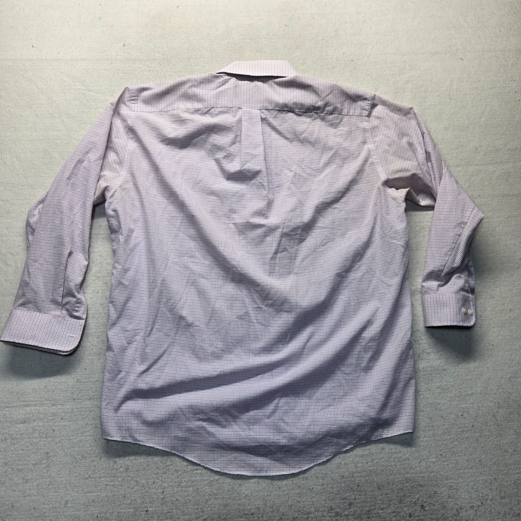 Stafford Stafford Easy Care Travel Shirt Pink White Checkered Short Sleeve Men's 18 Size US XXL / EU 58 / 5 - 6 Thumbnail