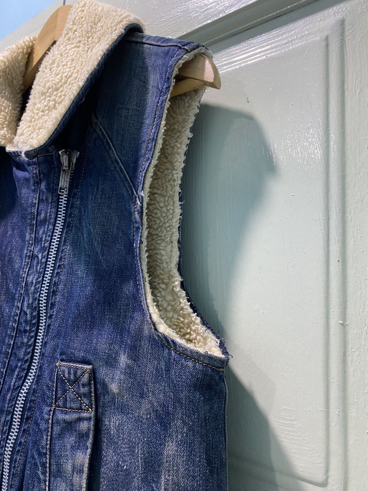 Diesel Diesel Denim Vest Jacket Sherpa Lining Sleeveless Zip Front Size US S / EU 44-46 / 1 - 6 Thumbnail