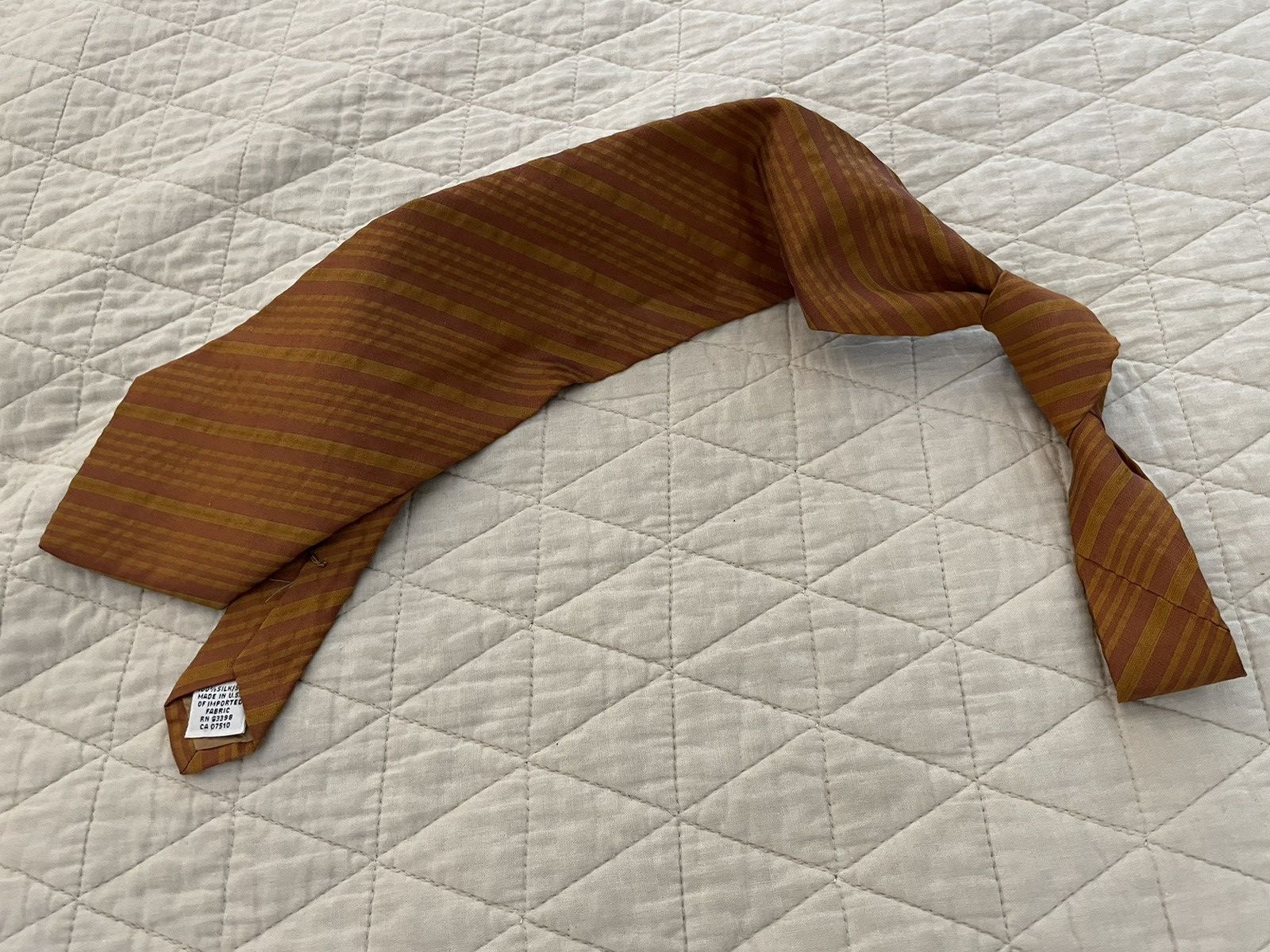 Calvin Klein Collection Seersucker Stripe Silk Tie Size ONE SIZE - 1 Thumbnail