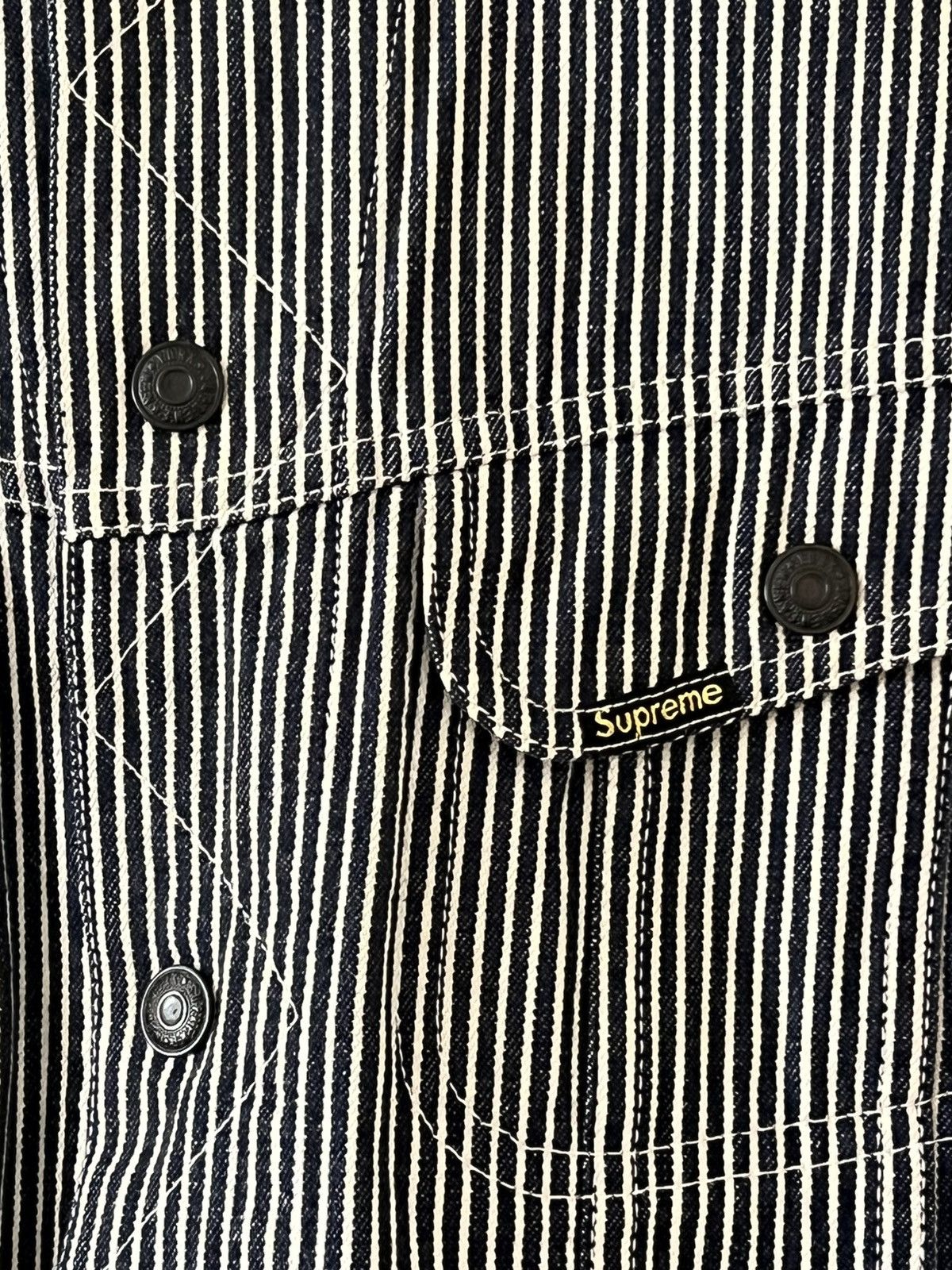 Supreme Hickory Striped Denim Trucker Jacket