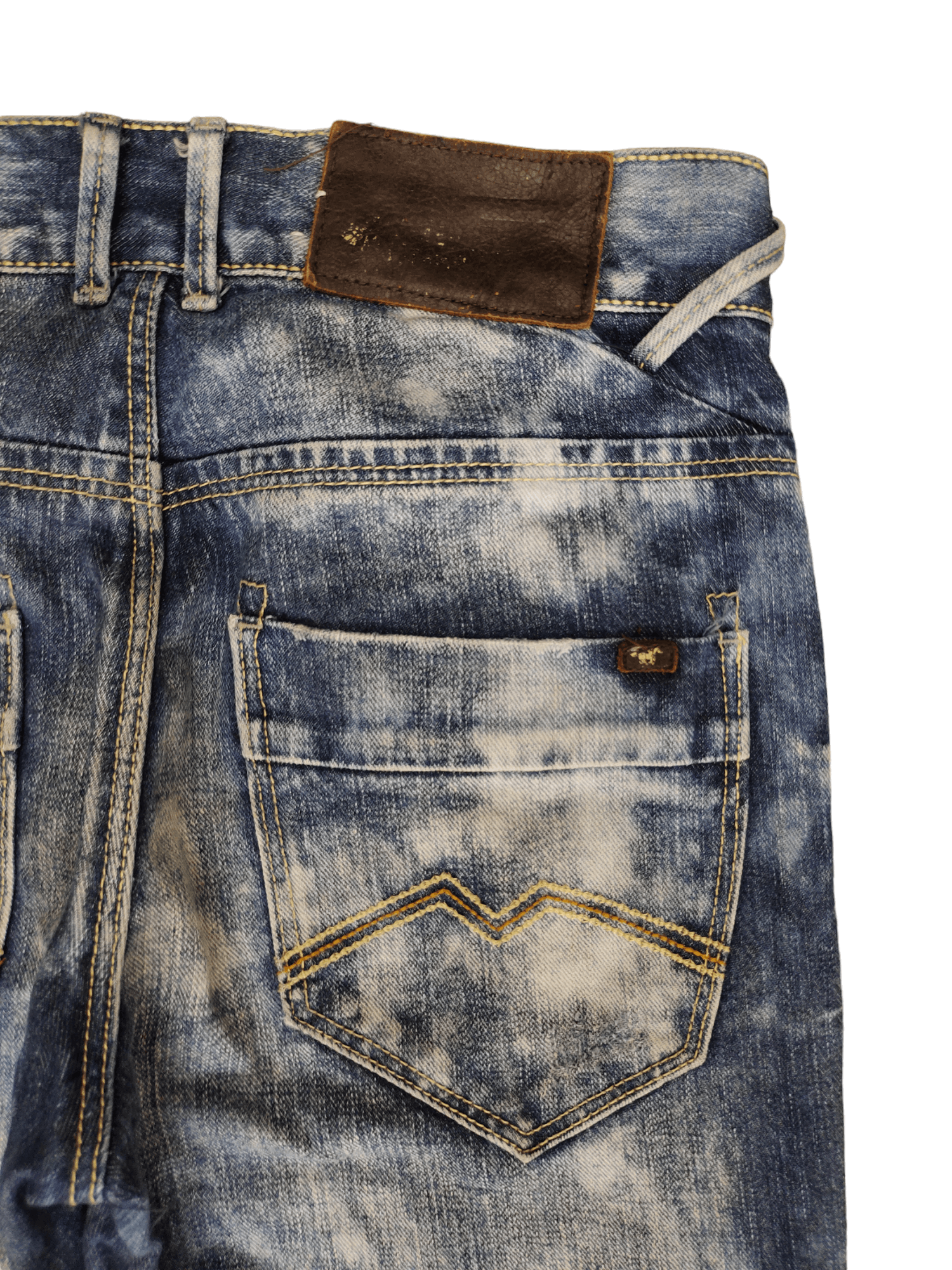 GOSTAR DE FUGA Vintage Y2k Mustang Clawmark Faded Denim Pants Size US 31 - 12 Thumbnail
