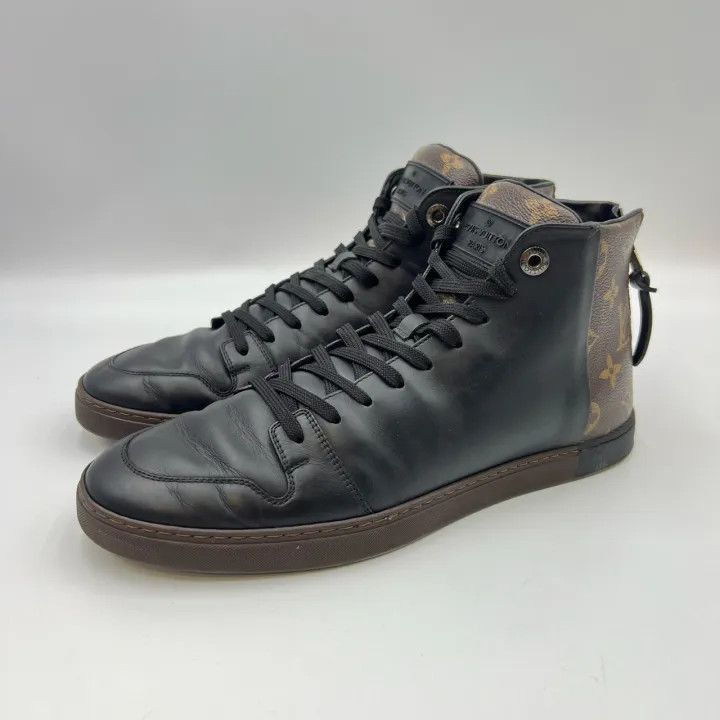 Louis Vuitton Black High-Top Leather Sneakers -2508