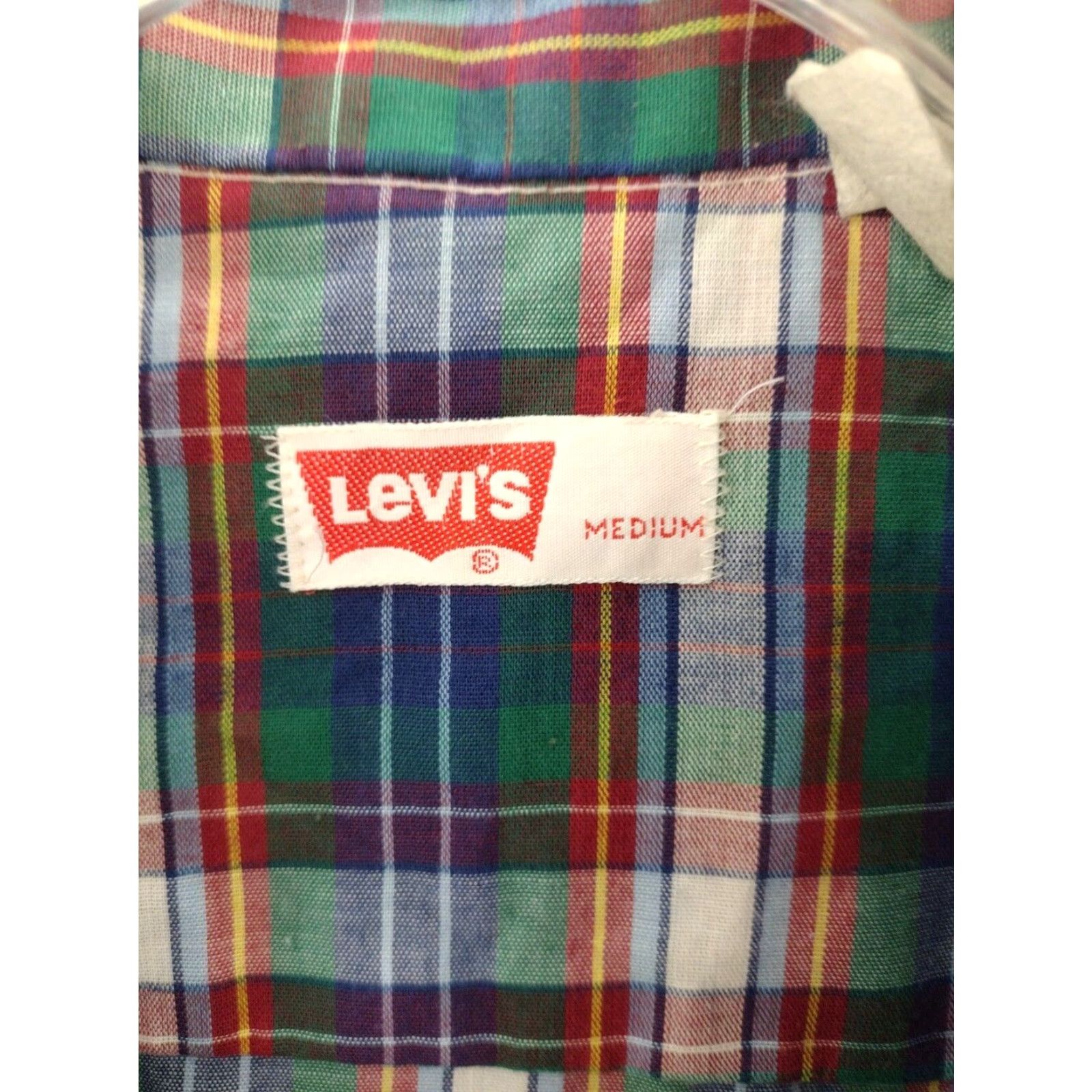 Levi's Levis Plaid Button Up Shirt Mens Medium Long Sleeve Green Multicolor 80s Size US M / EU 48-50 / 2 - 6 Thumbnail