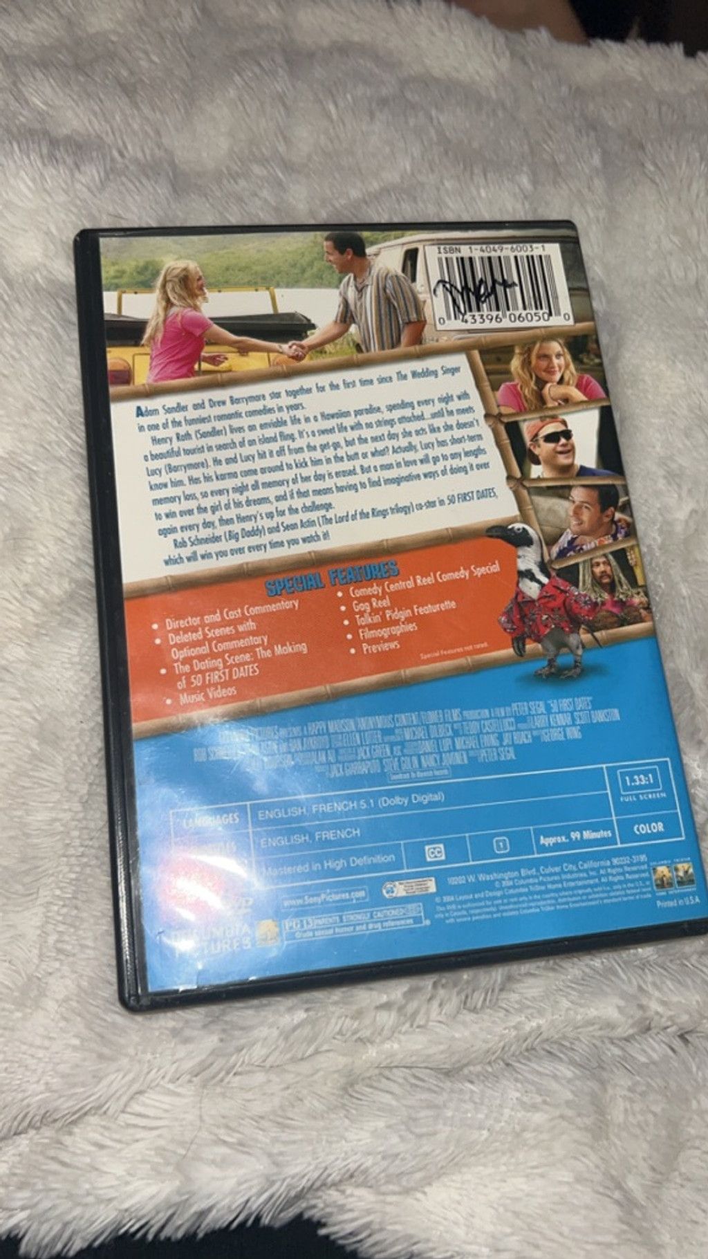The Unbranded Brand Unisex Sony Pictures Home Entertainment 50 First Dates DVD Size US S / EU 44-46 / 1 - 2 Thumbnail