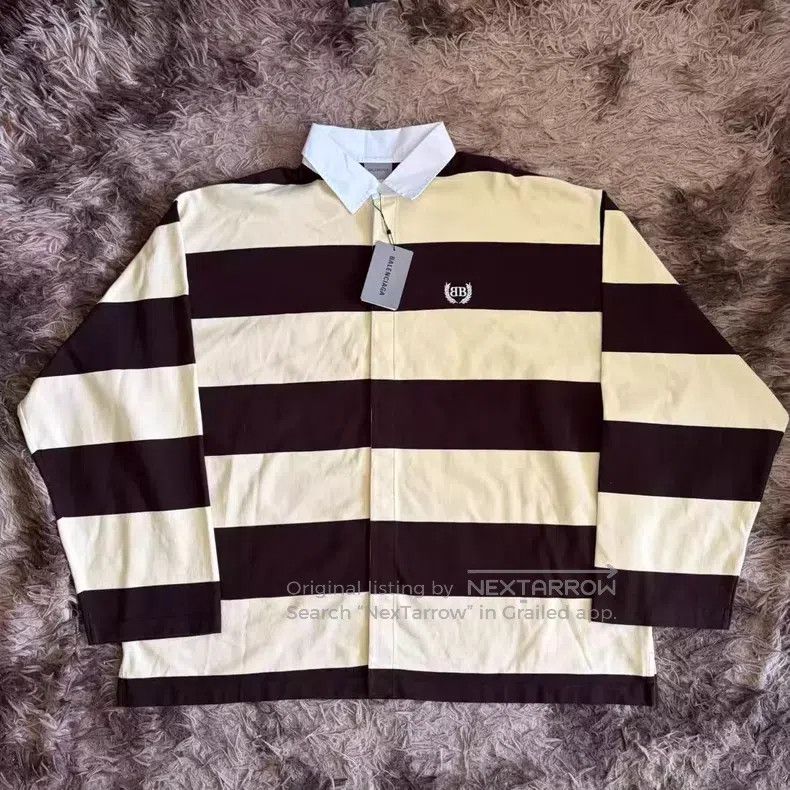 Balenciaga Balenciaga Striped Polo Long Sleeve Size US S / EU 44-46 / 1 - 1 Thumbnail