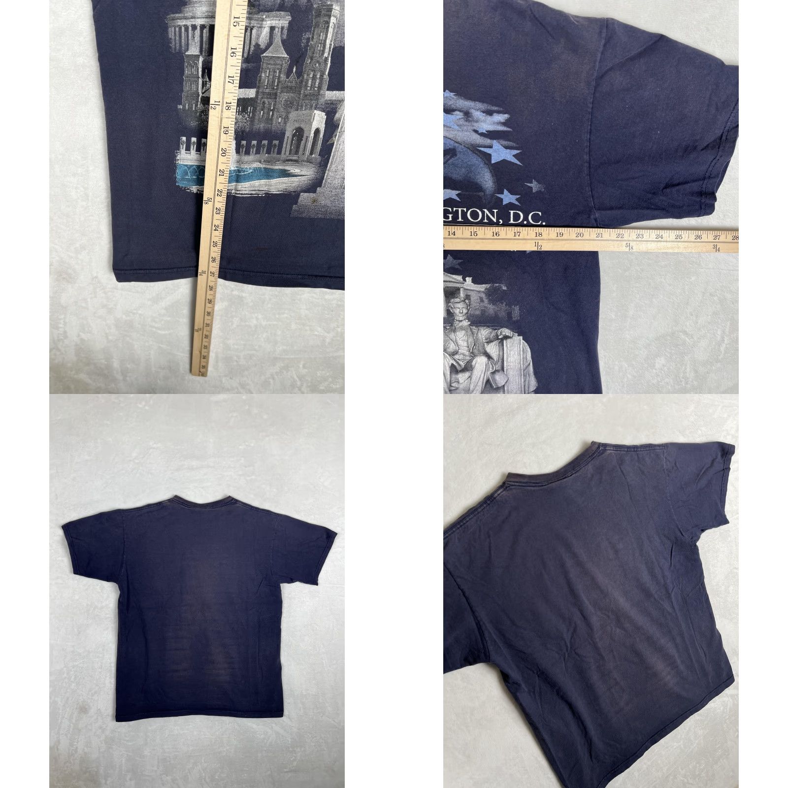 Vintage VINTAGE Smithsonian Shirt Mens Large Navy Blue Eagle Landmarks Washington DC City Skyline Graphic Print Crew Neck Short Sleeve Patriotic USA Travel Size US L / EU 52-54 / 3 - 8 Thumbnail