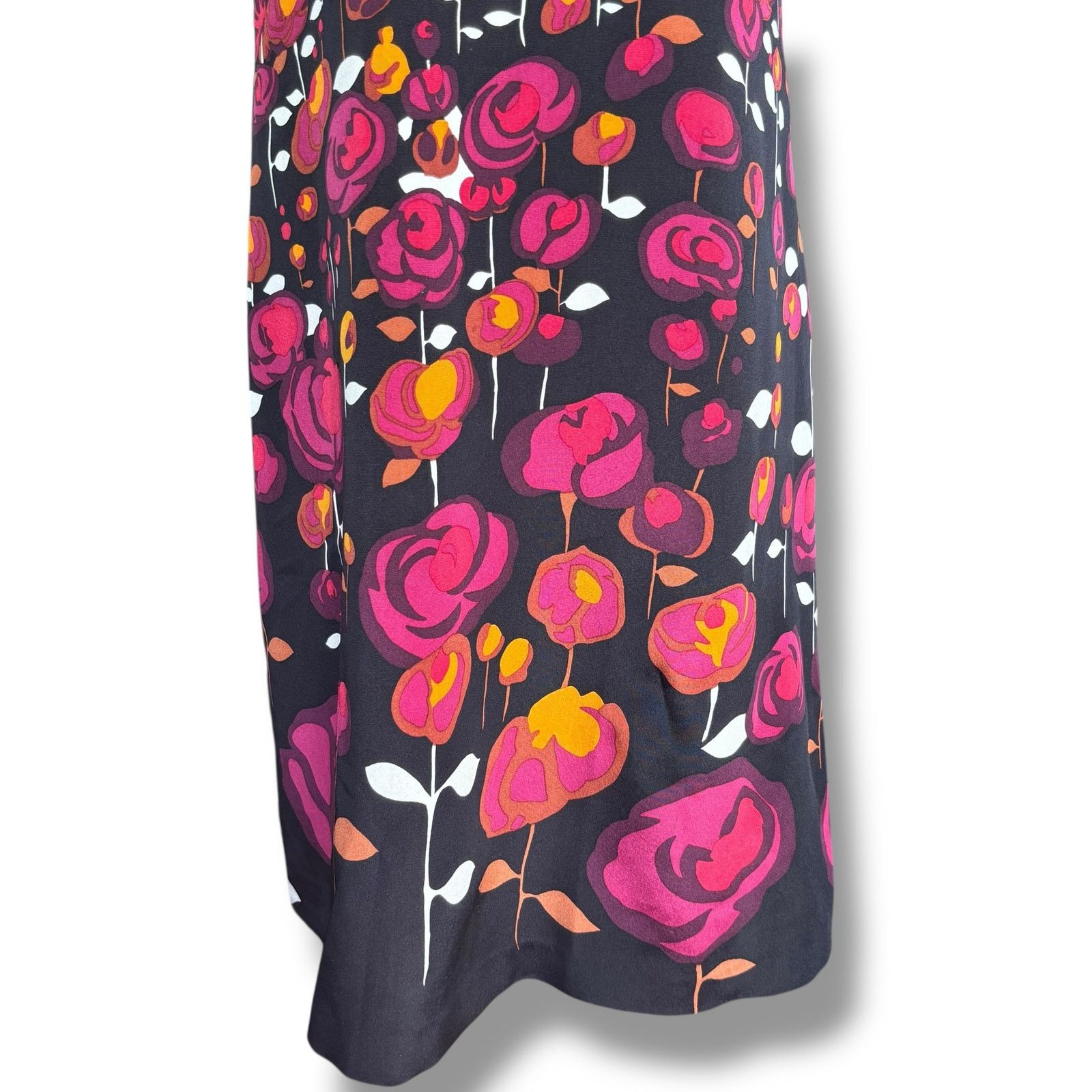 Elie Tahari Elie Tahari Silk Floral Roll Neck Sleeveless A-Line Dress Size M / US 6-8 / IT 42-44 - 3 Thumbnail